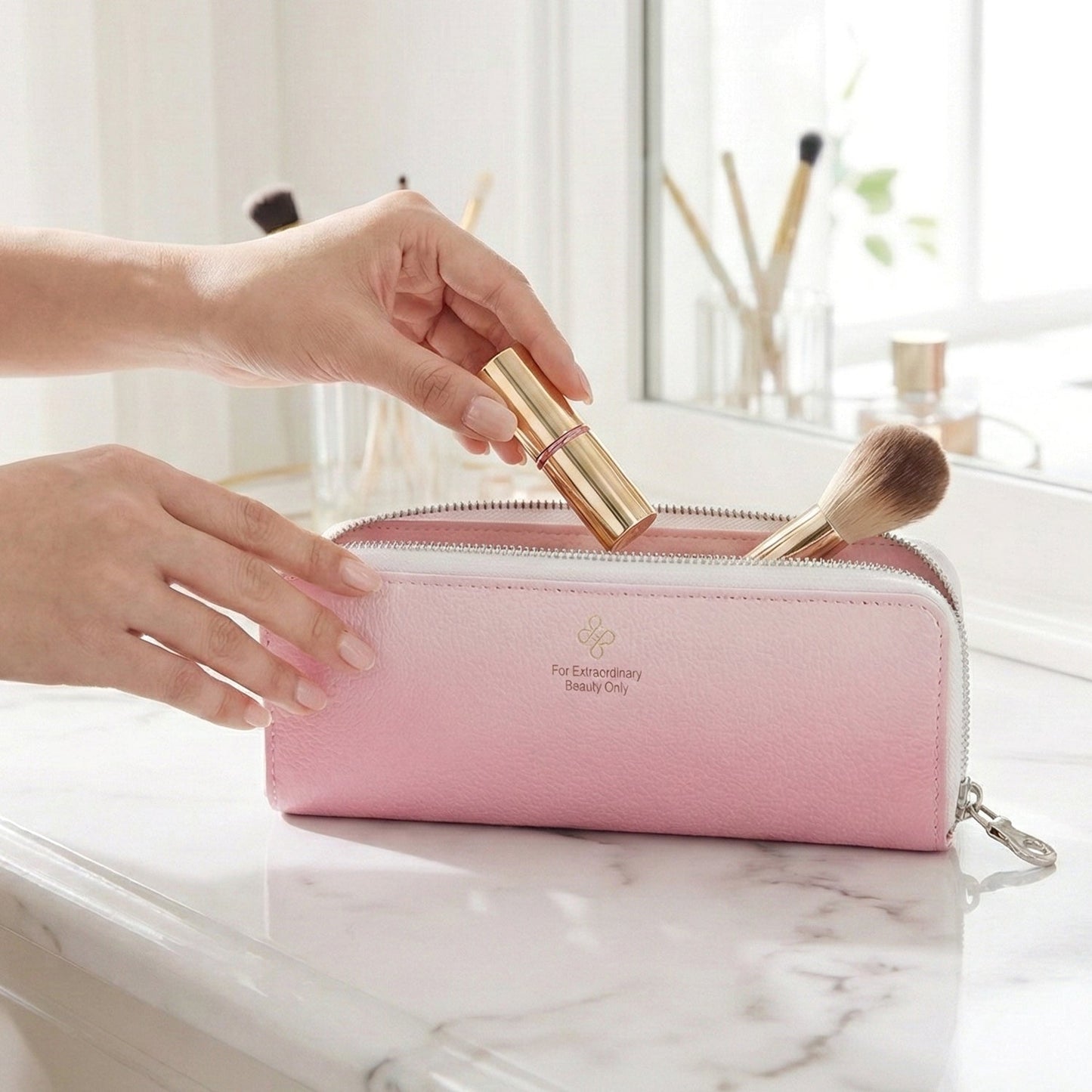 Makeup Brush Storage Pouch – Compact Travel Organizer