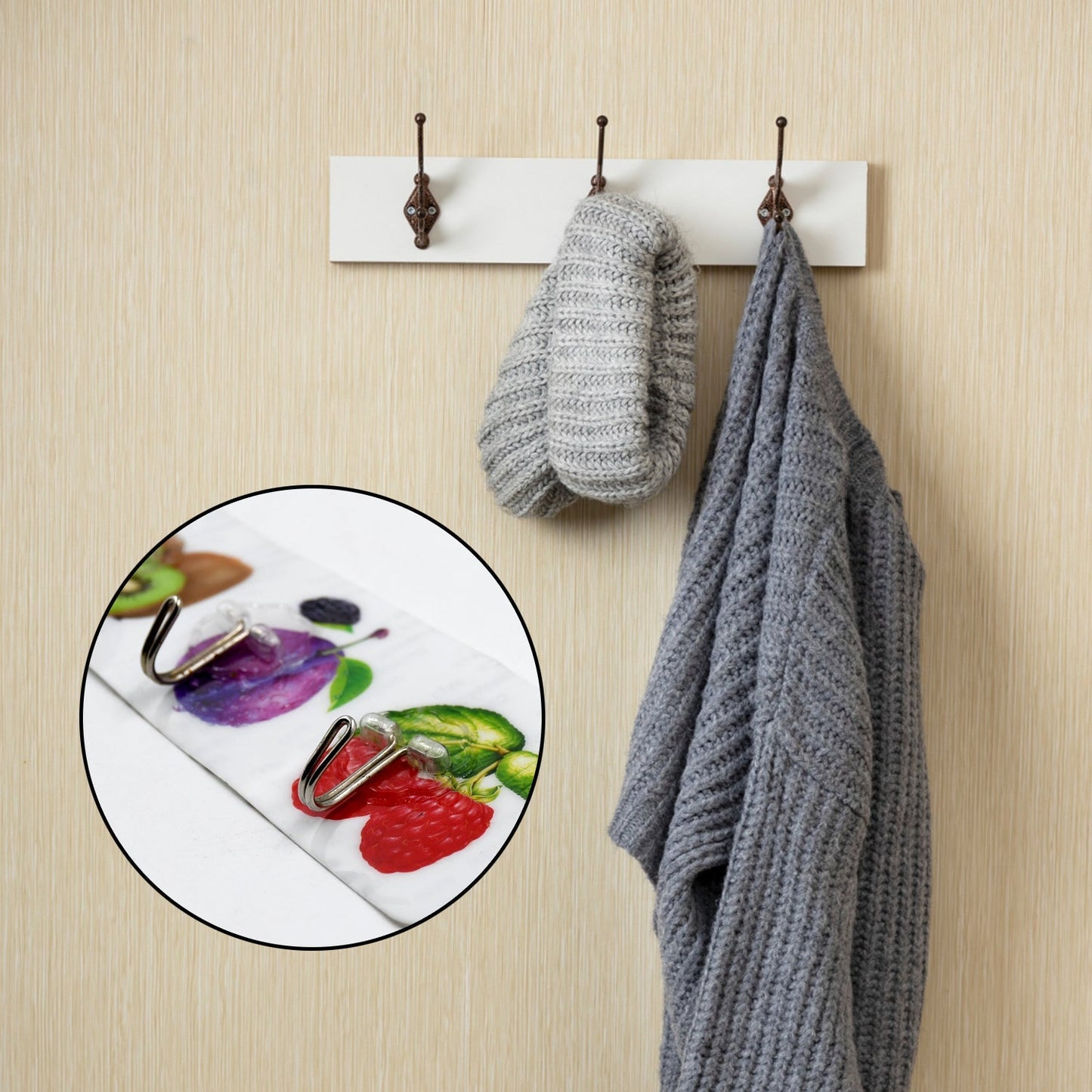 All-in-One Adhesive Wall Hooks – Strong, Transparent (6 Pcs)
