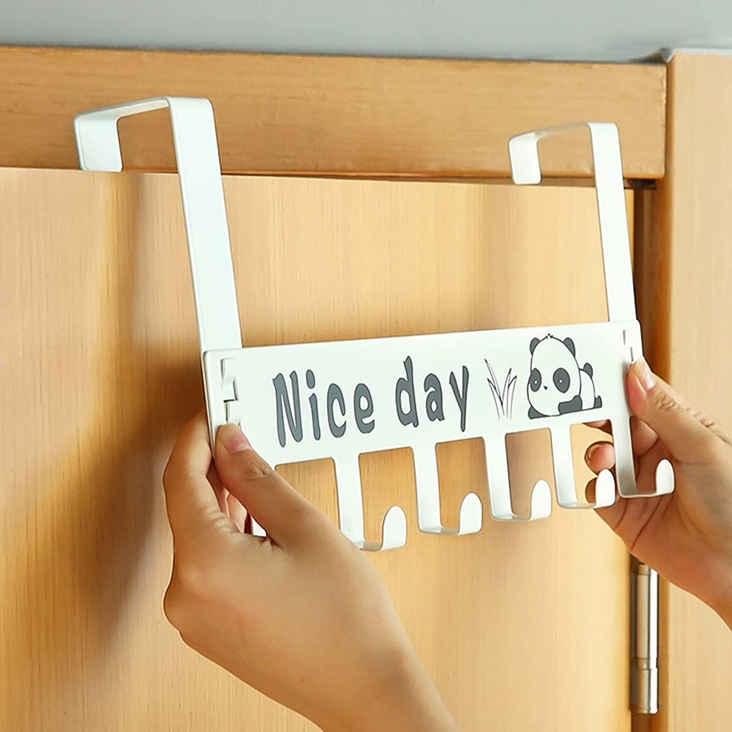 Heavy-Duty Over Door Hook Hanger Rack – 6-Hook Organizer