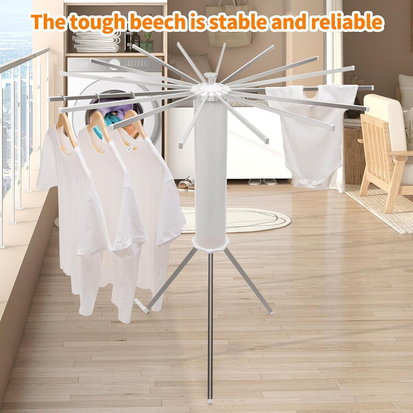 Space-Saving Octopus Rotating Clothes Drying Rack Space