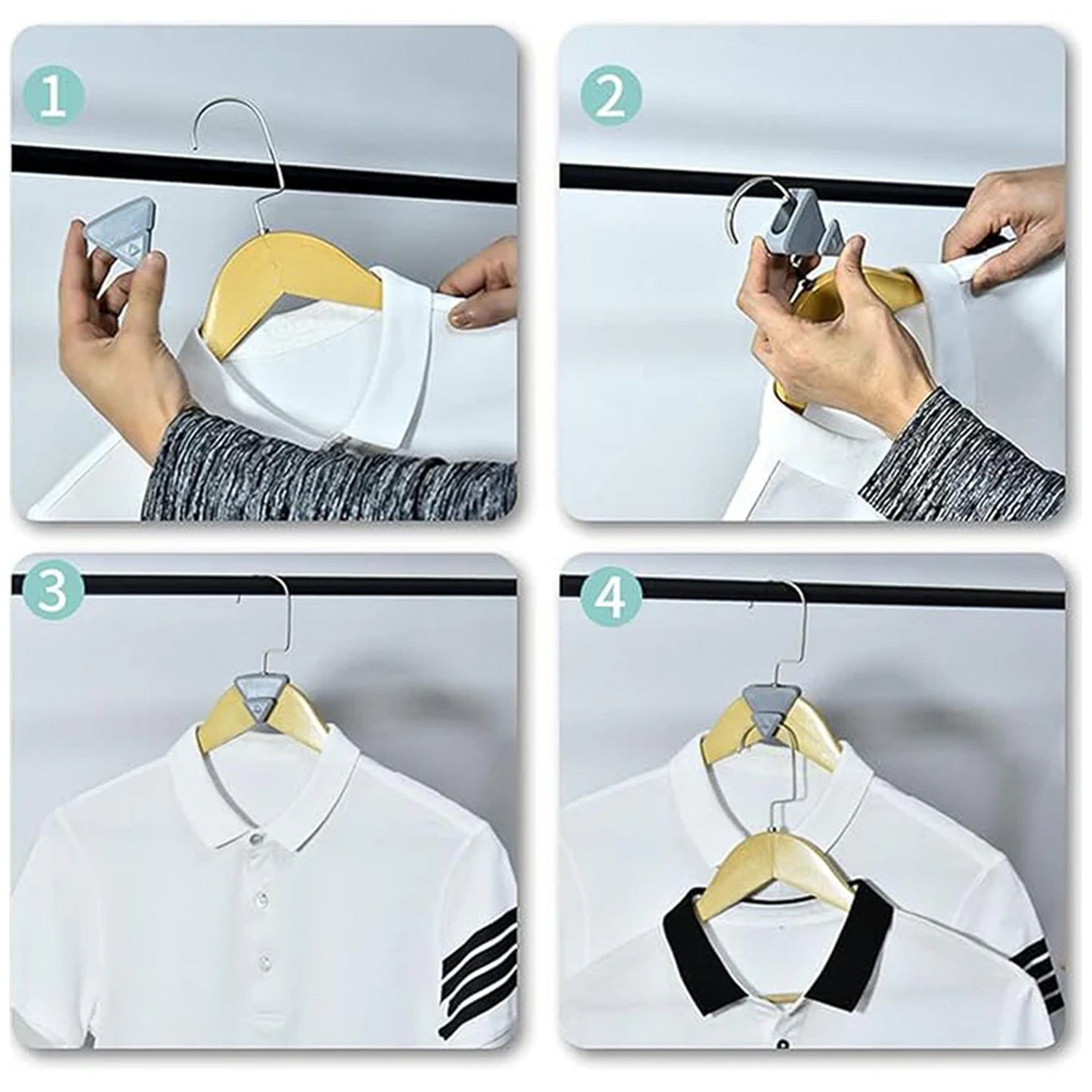 Space-Saving Plastic Triangle Hanger Connector Hook – Wardrobe