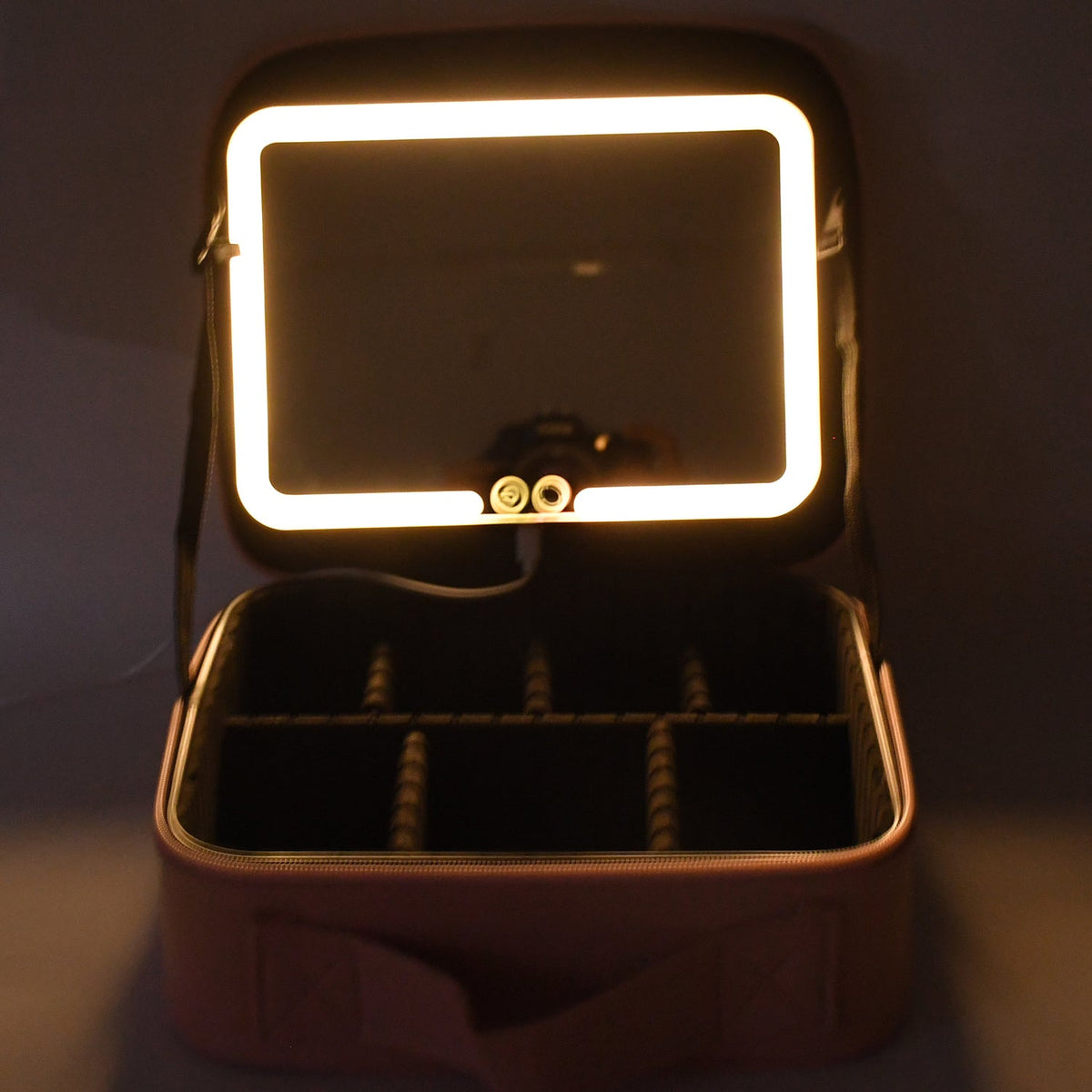 LED Makeup Organizer Box – Touch Sensor Mirror & USB Rechargeable