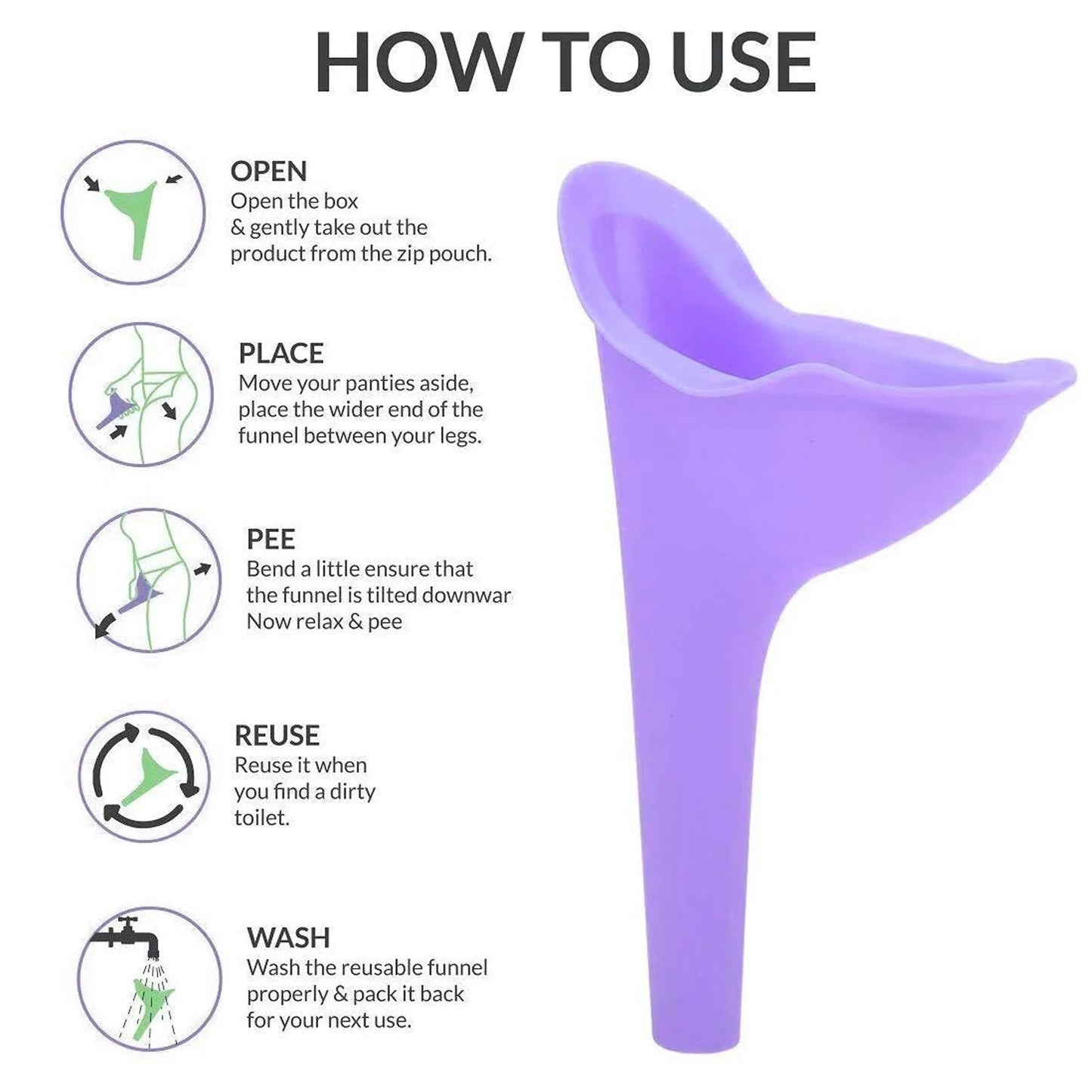 Female Urinal Funnel – Portable Reusable Silicone | Velvet Wellness