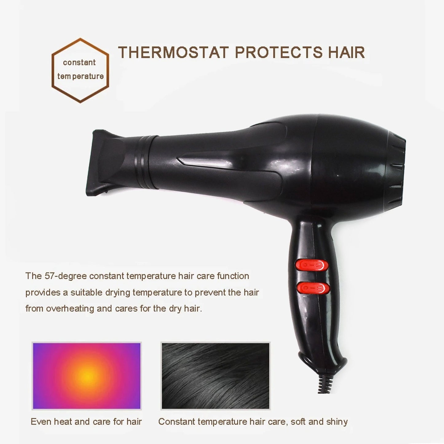 Professional Hair Dryer – 1800W Salon Quality | Calm & Curl