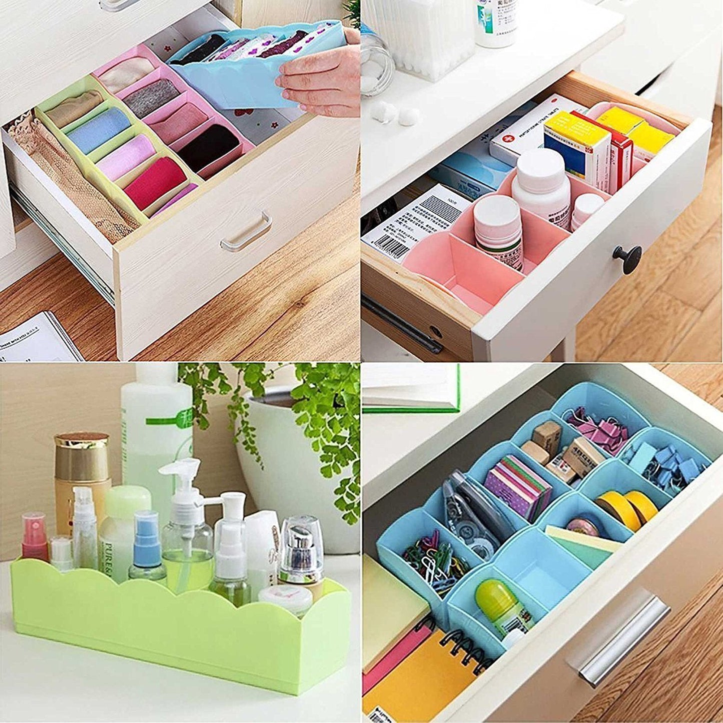 Stay Organized Drawer Organizer Box Set – Grid (4-Piece)