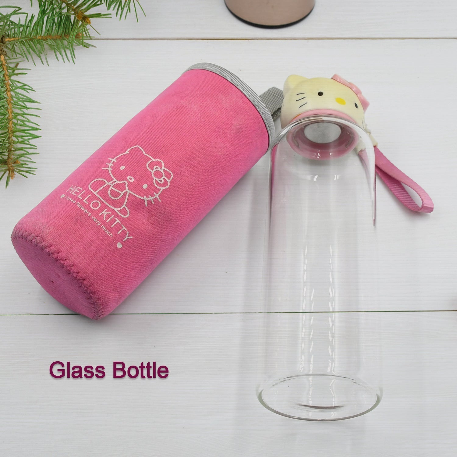 Close-up of stainless steel vacuum flask bottle for travel