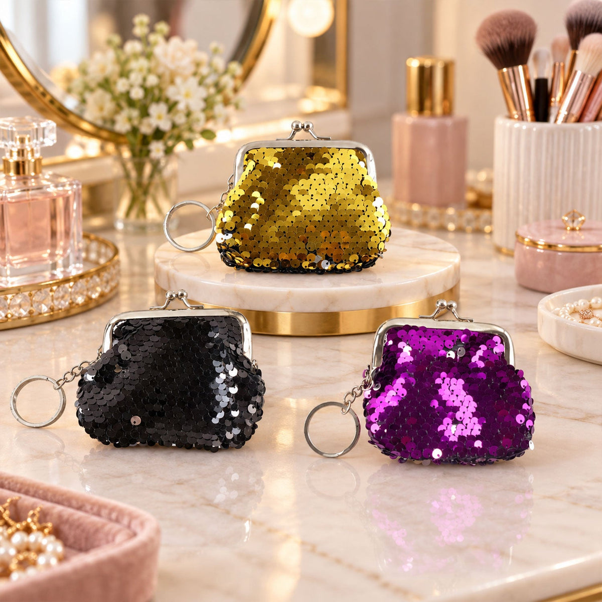 Cute Mini Coin Pouch with Key Ring for Travel Bags and Backpacks (1 Pc) - view 3