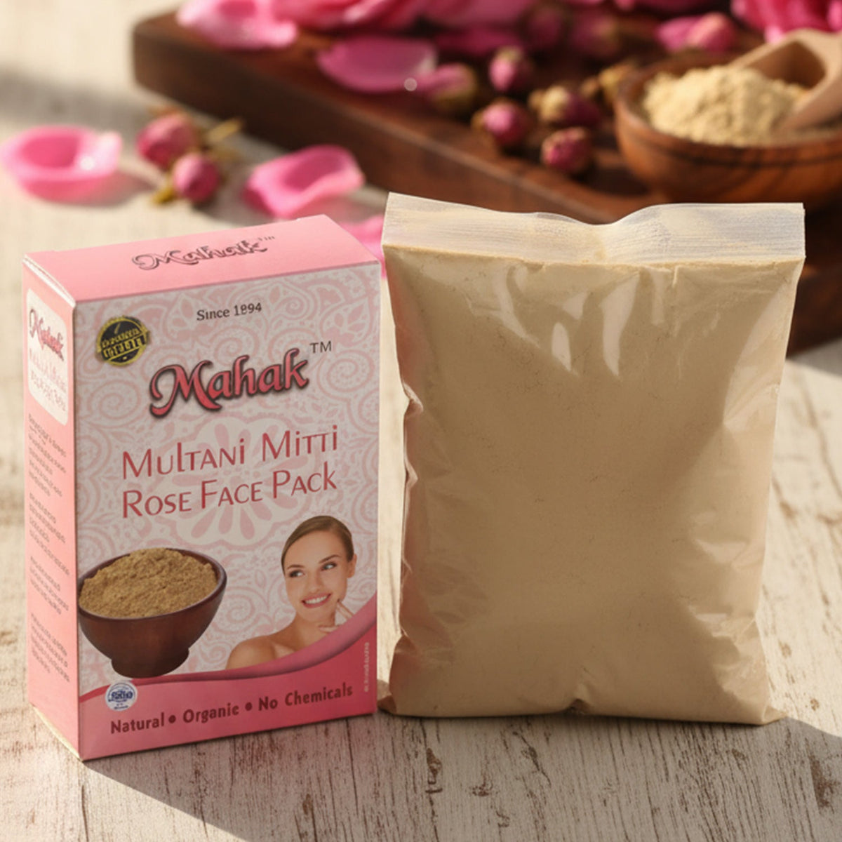 Multani Mitti Rose Face Pack – Herbal Deep Cleansing 80gm