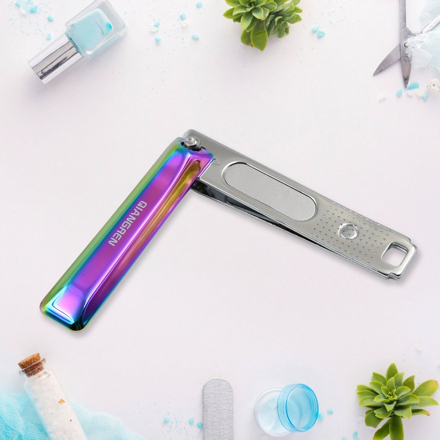 Folding Nail Clippers – Assorted Design Stainless Steel with File | AuriGlam