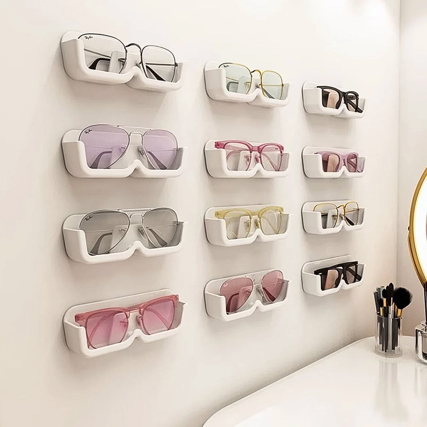 Space-Saving Wall Mount Sunglass Holder – Adhesive