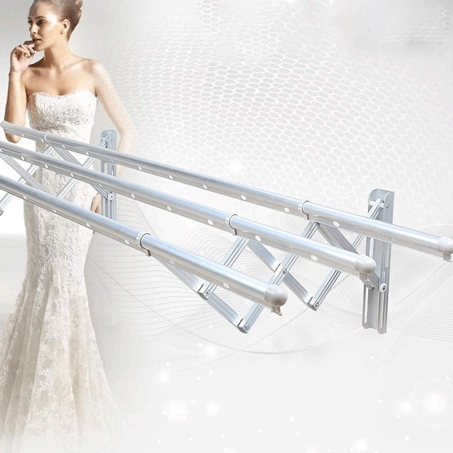 Space-Saving Clothes Rail – Stainless Steel Wall Mount