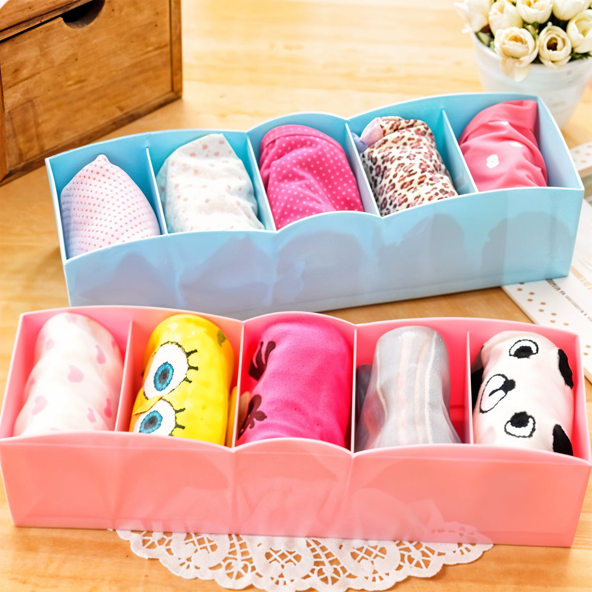 Stay Organized Socks Storage Organizer – Compartment (Pack of 2)