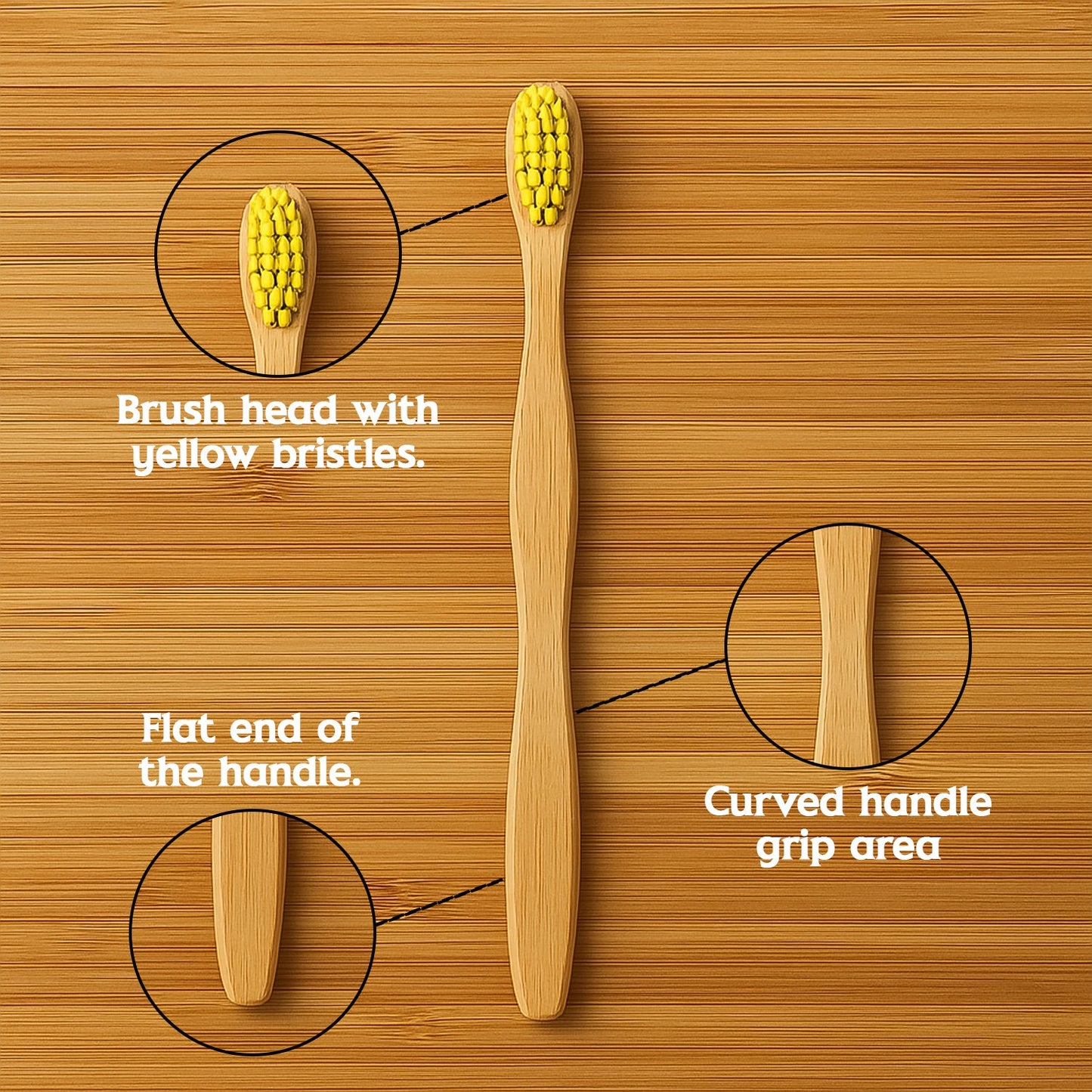 Bamboo Toothbrush – Eco-Friendly Medium Bristles for Gentle Cleaning