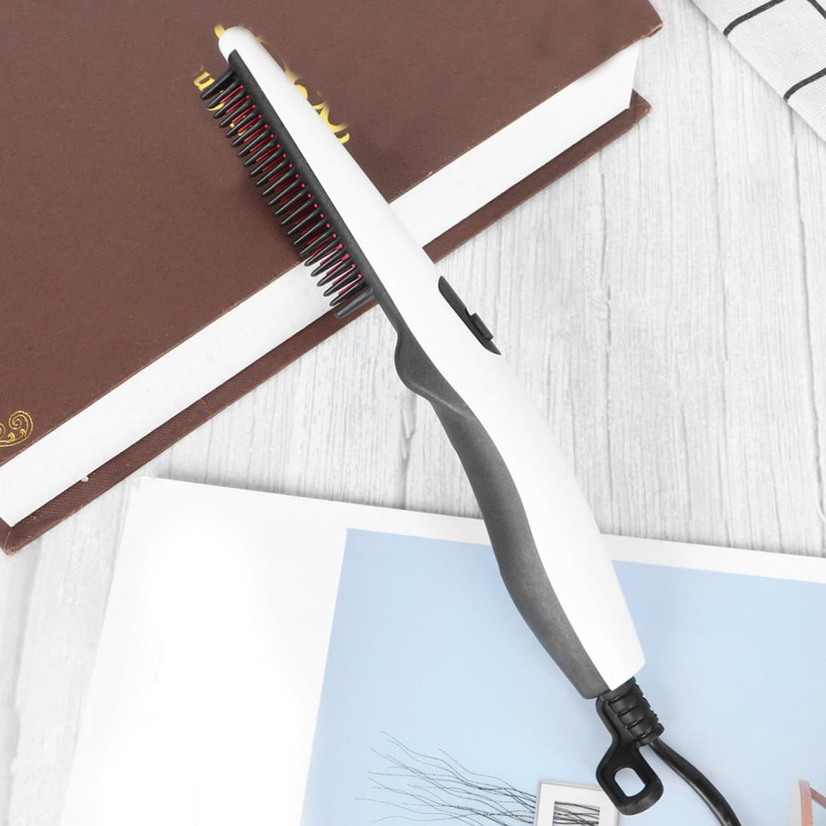 Electric Hair Straightening Comb – Portable & Safe Styling