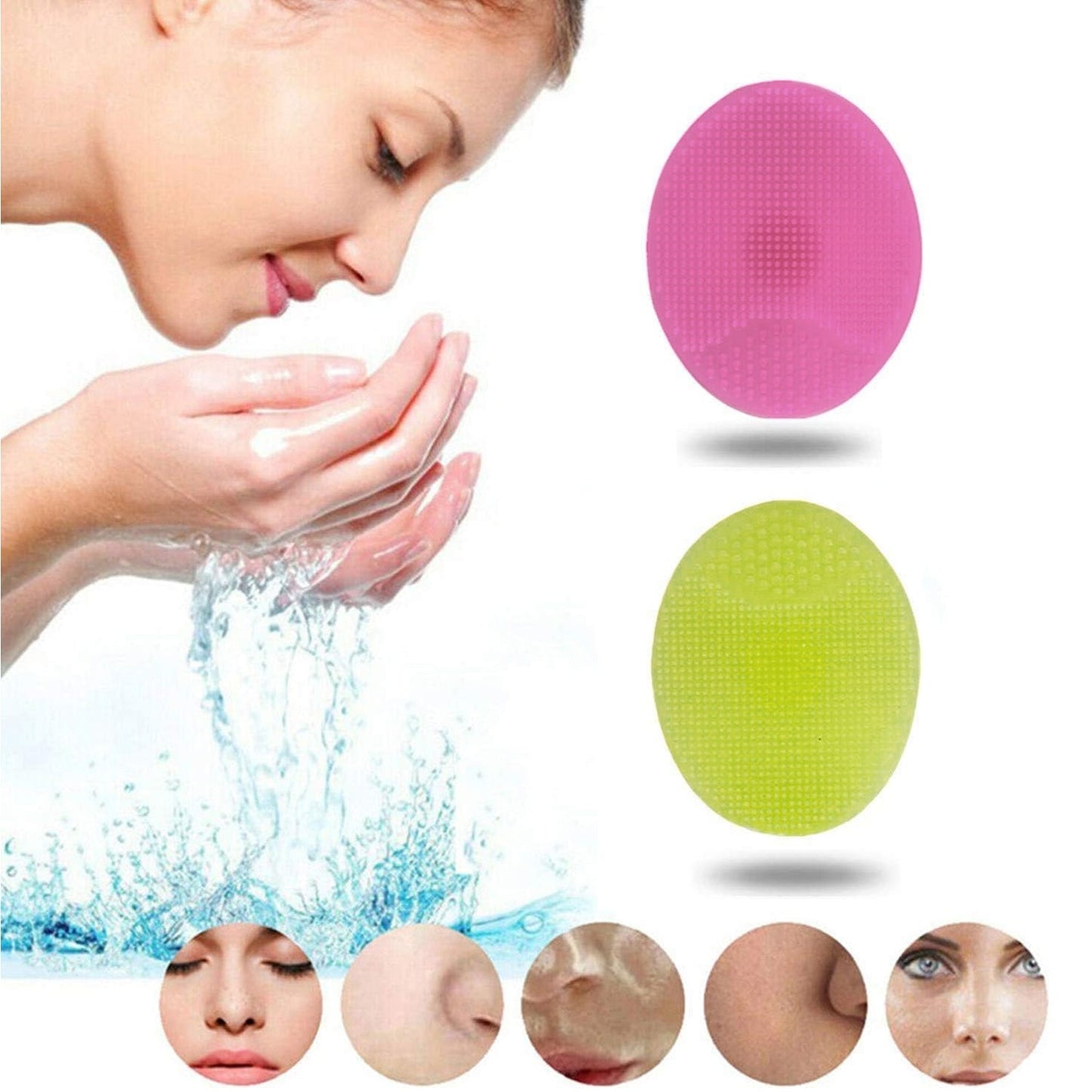 Silicone Facial Cleansing Brush – Gentle Exfoliation Set | Mini Bubbles