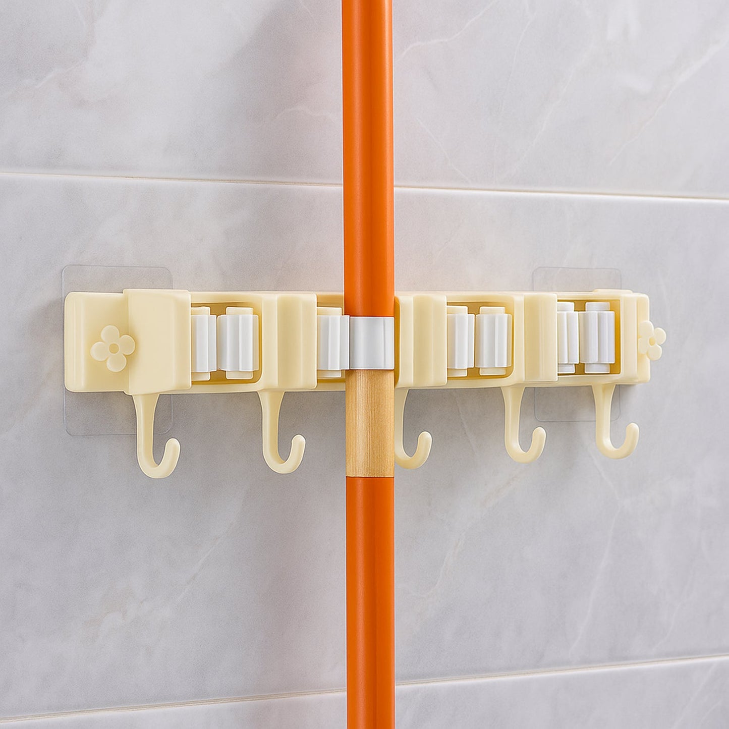 Clutter-Free Storage Broom & Mop Holder – Self-Adhesive
