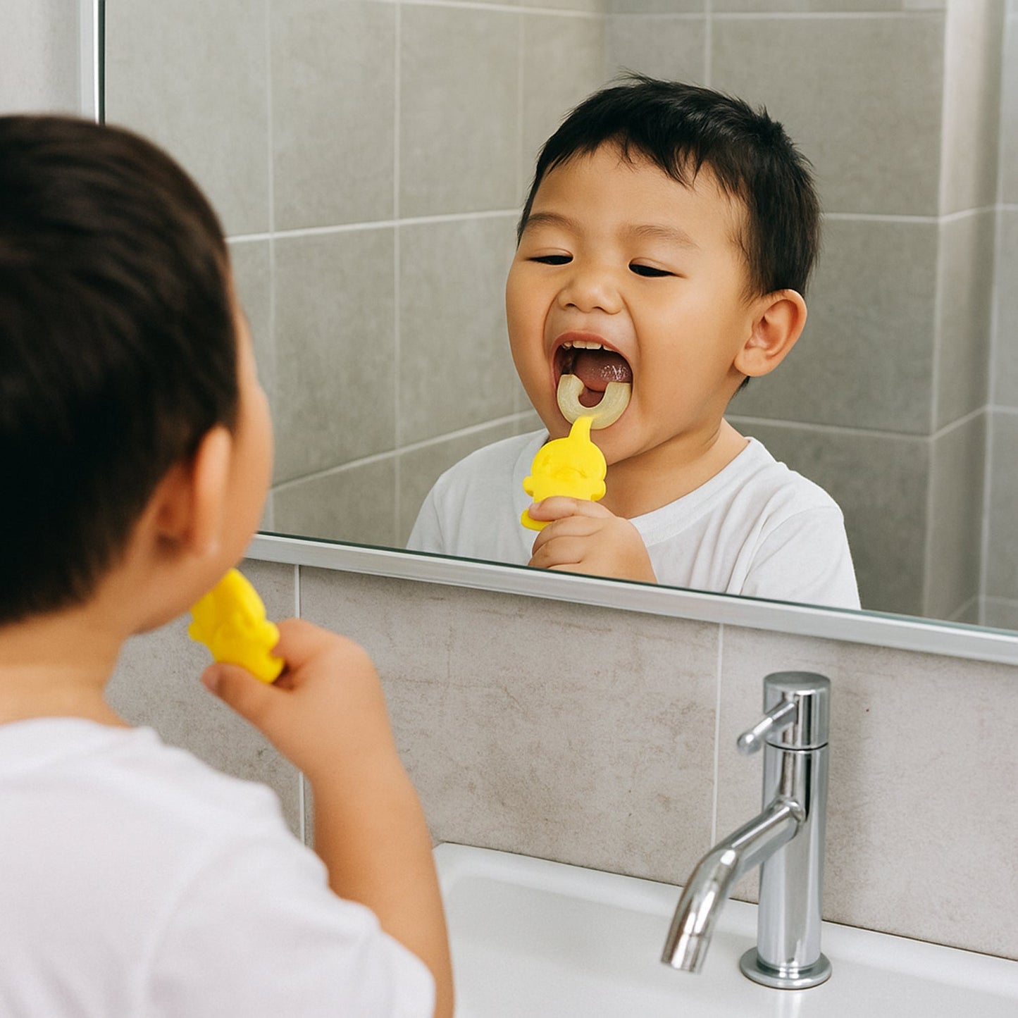 Baby Toothbrush – Cute Duck U-Shape Soft Silicone 360° Brush