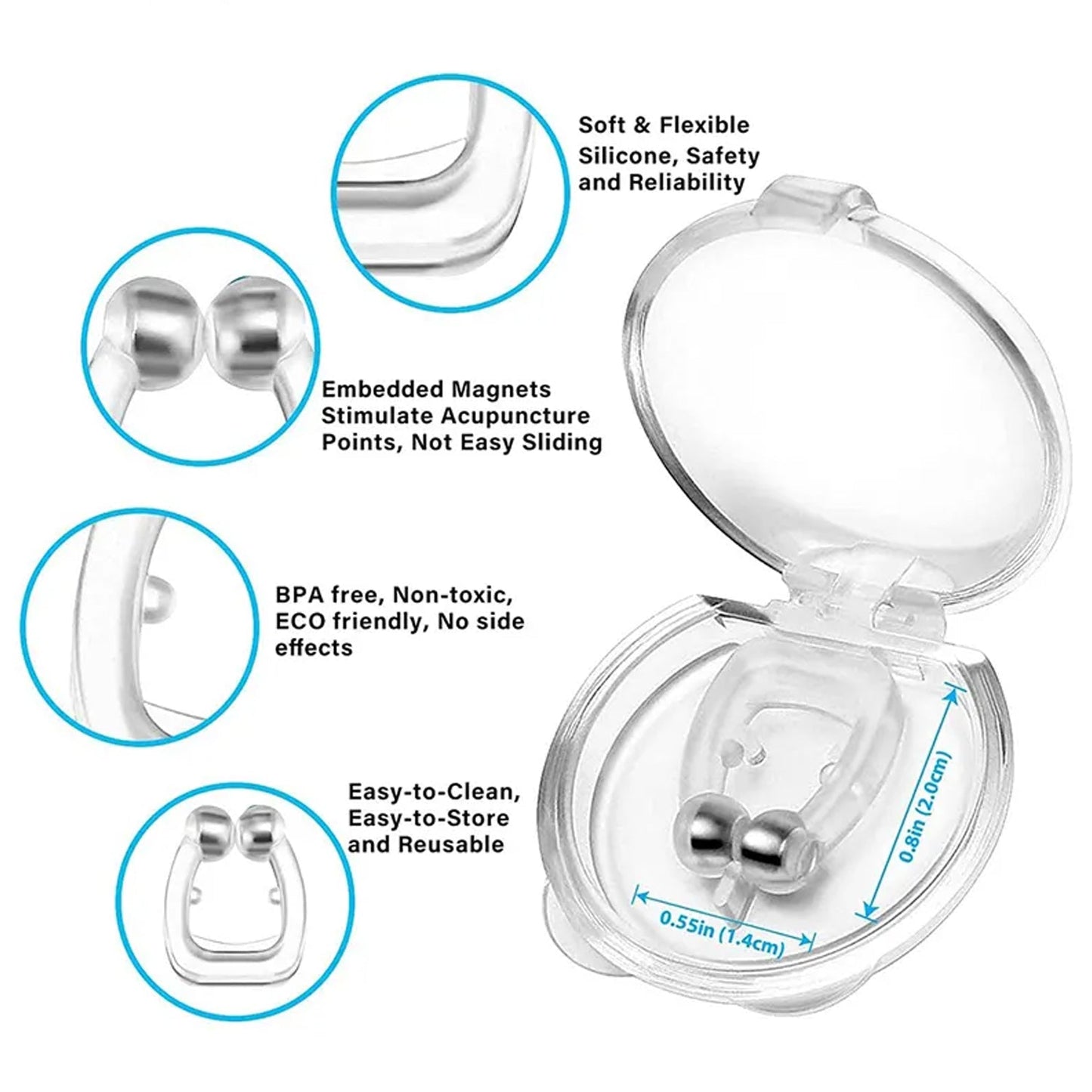 Anti-Snore Nose Clip – Silicone for Comfortable Sleep | AuriGlam