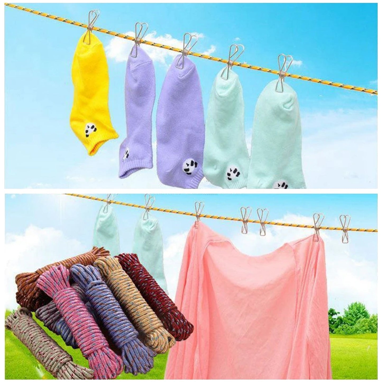 Heavy-Duty Laundry Clothesline 10m Nylon – Portable