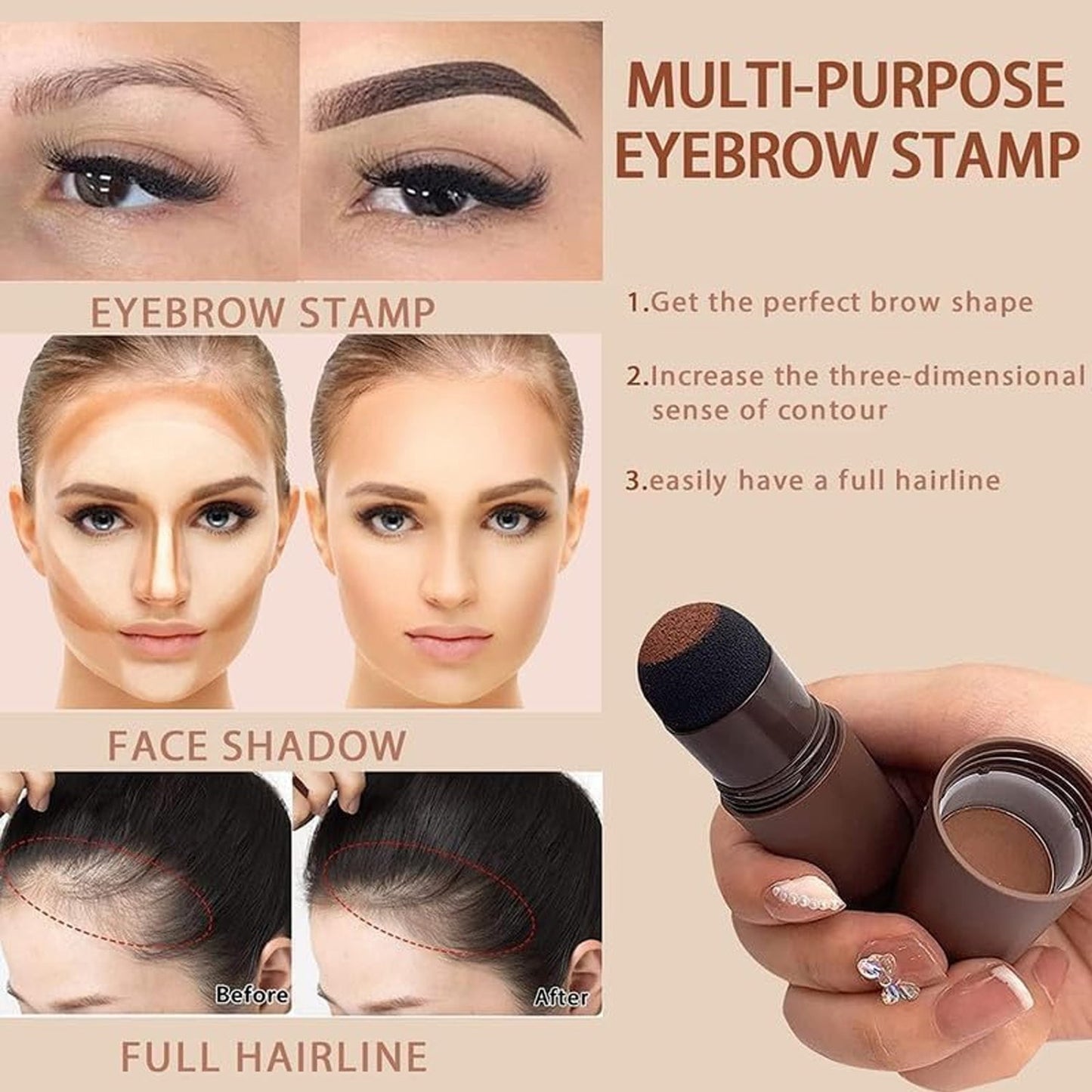 Hairline Eyebrow Contour Powder Stick – Easy Natural Definition