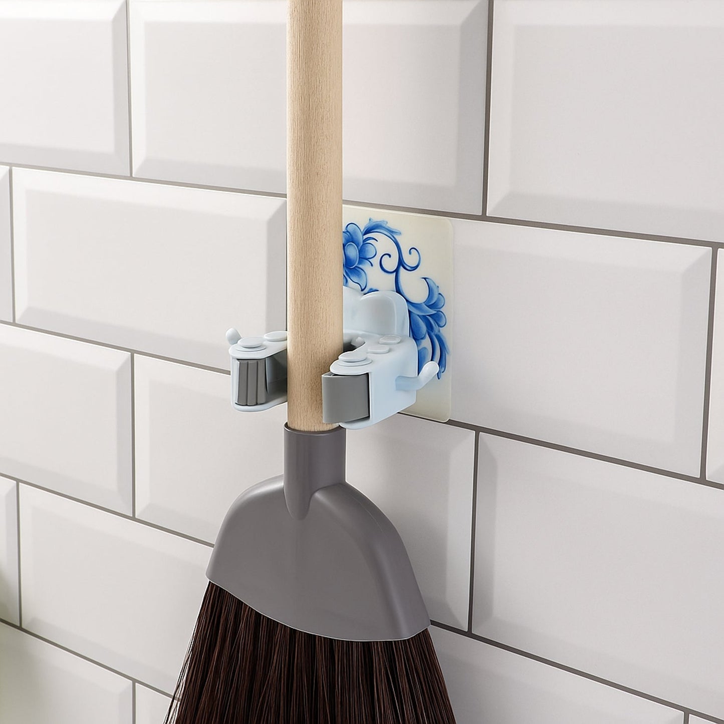 Clutter-Free Storage Mop & Broom Holder Clip – Strong #2