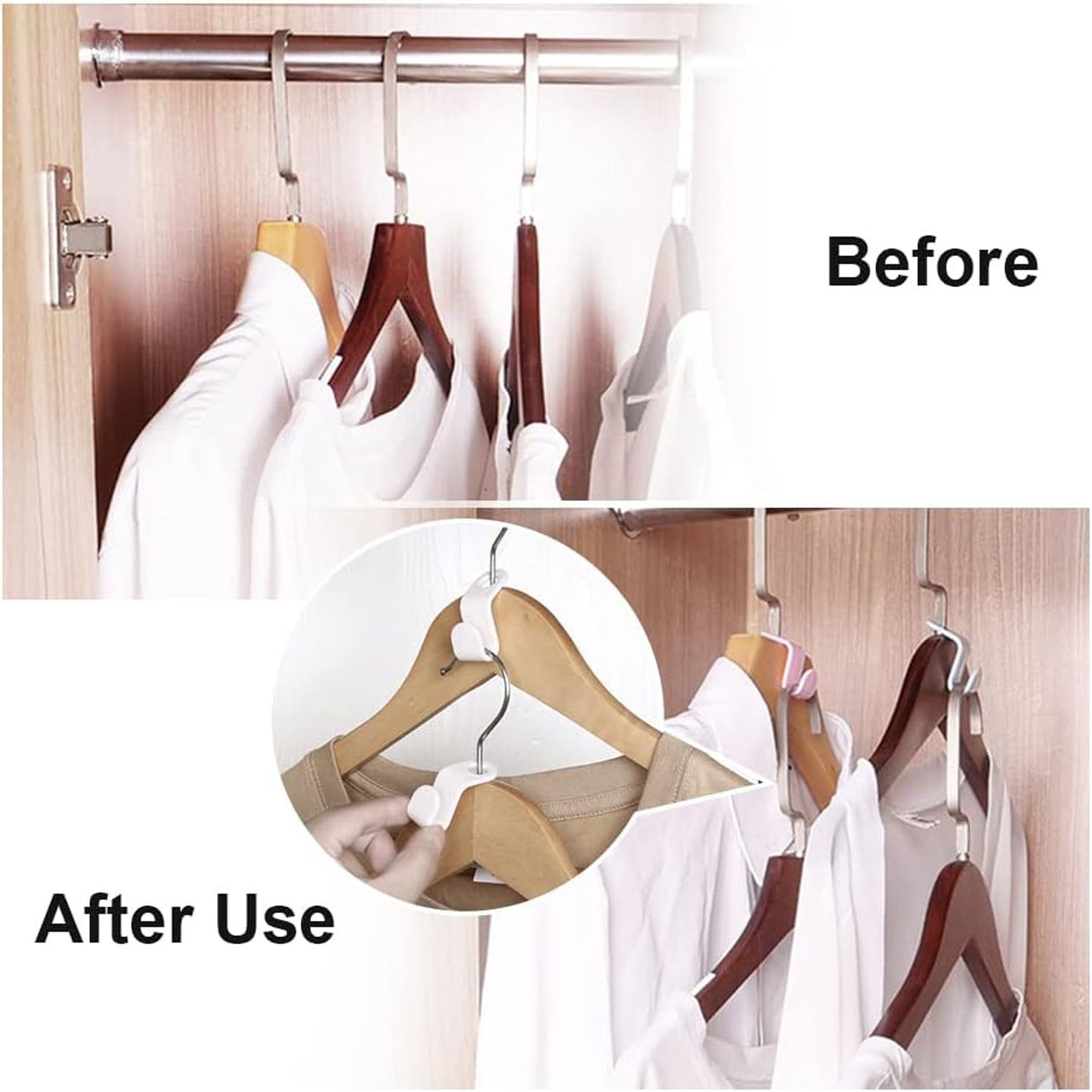 Space-Saving Plastic Hanger Hooks – Closet Organizer (10 Pc)