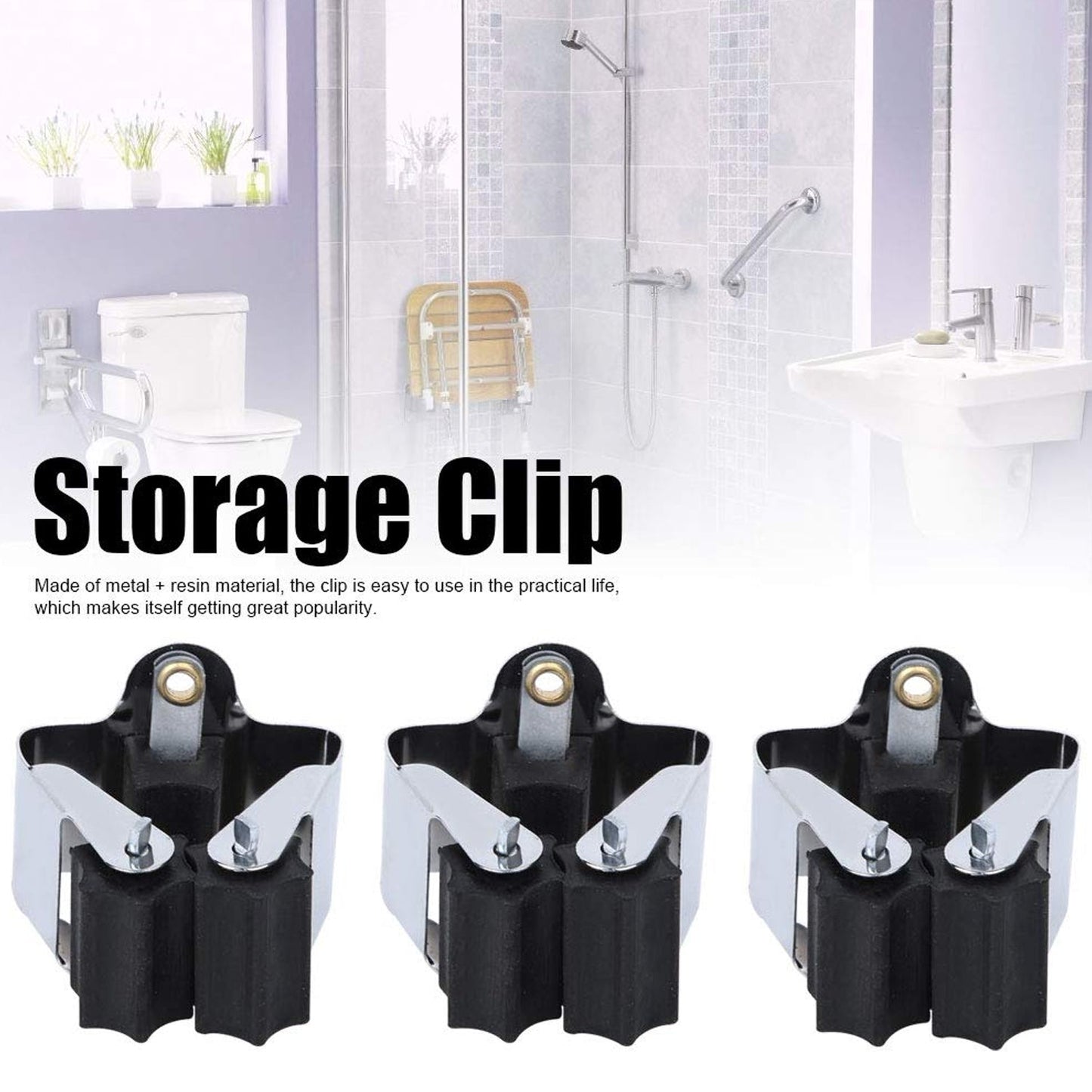 Clutter-Free Storage Wall Mount Mop Holder – No-Slide Grip