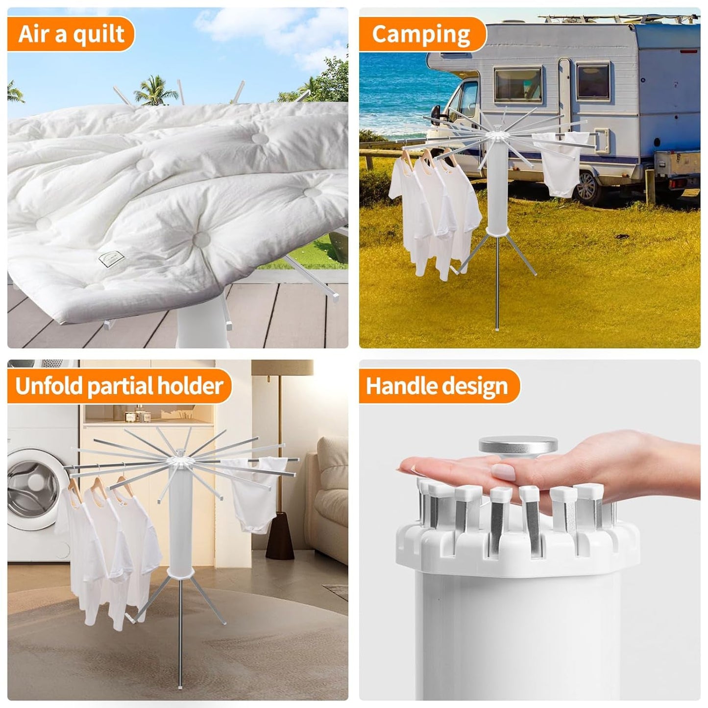 Space-Saving Octopus Rotating Clothes Drying Rack Space