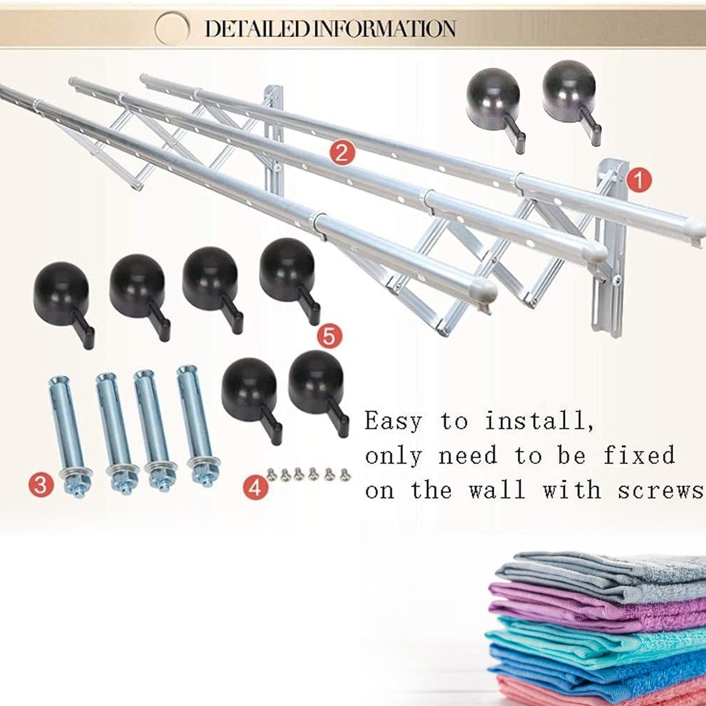 Space-Saving Clothes Rail – Stainless Steel Wall Mount