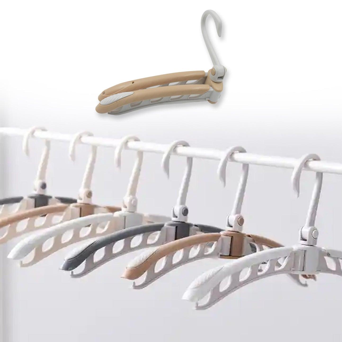 Travel-Ready Folding Hanger – 360° Rotating, -Friendly
