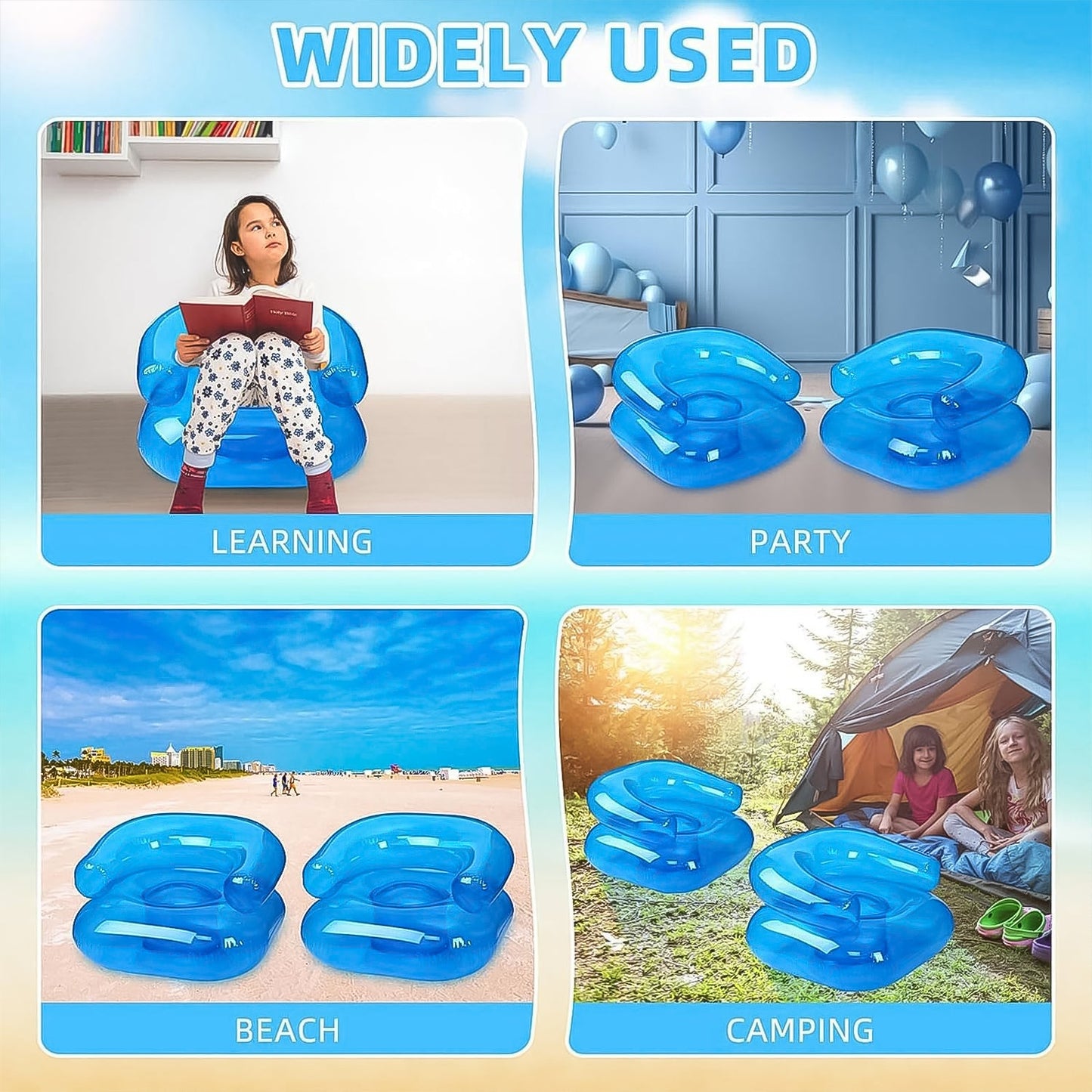 Travel-Ready Inflatable Kids Sofa Chair – Durable Seating