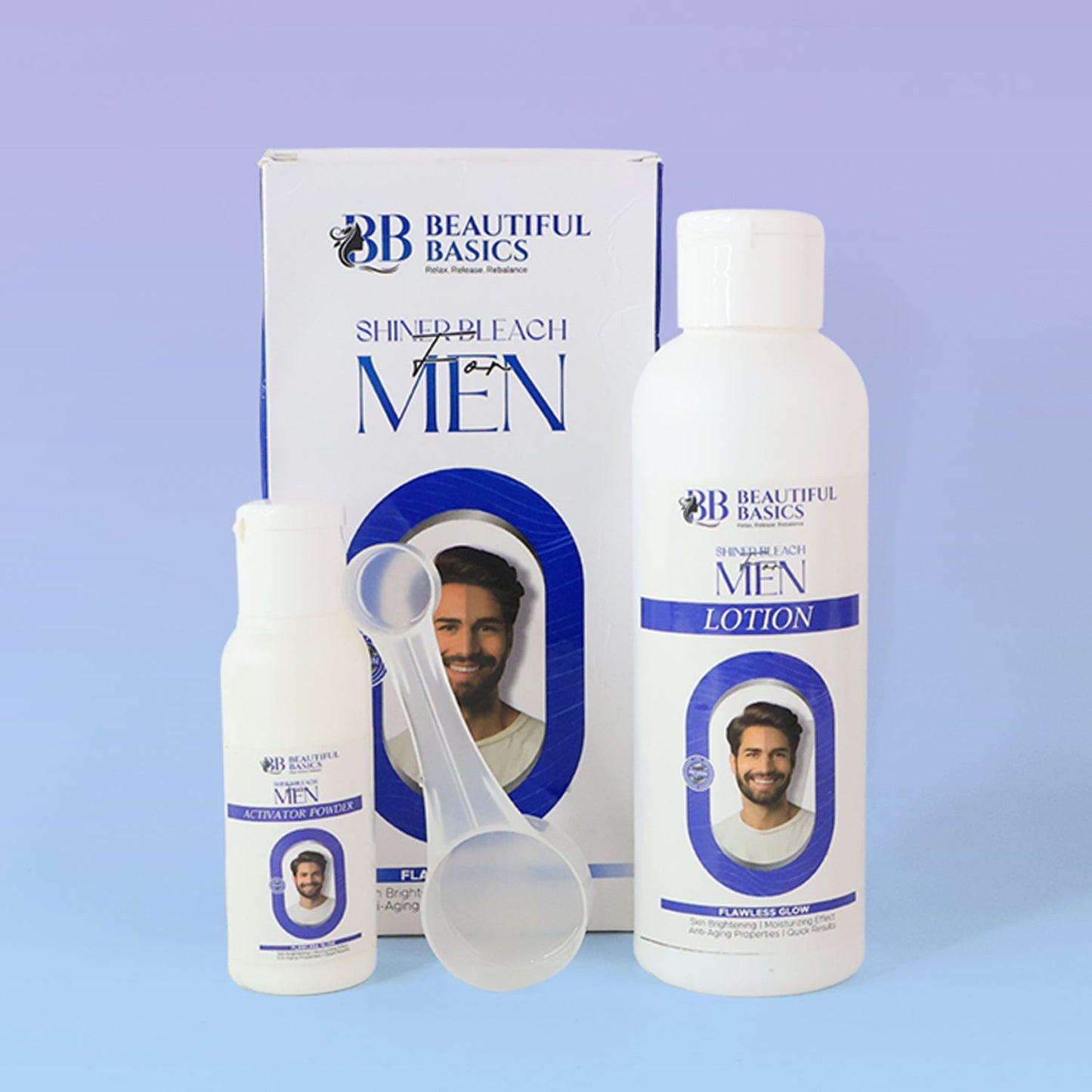 Men's Skin Bleach – Brightening Lotion & Activator Powder Set (200 gm)