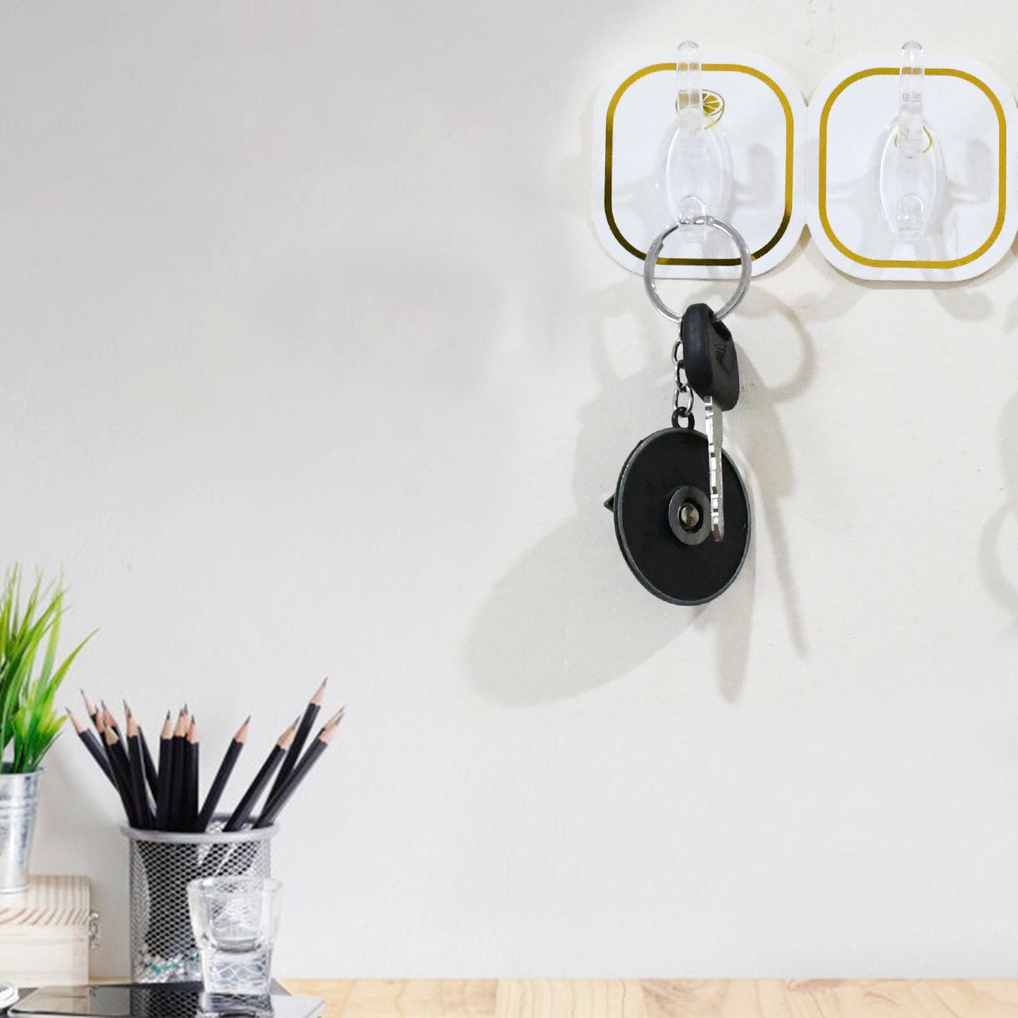Reusable Transparent Adhesive Hooks (6 Pcs) – Strong