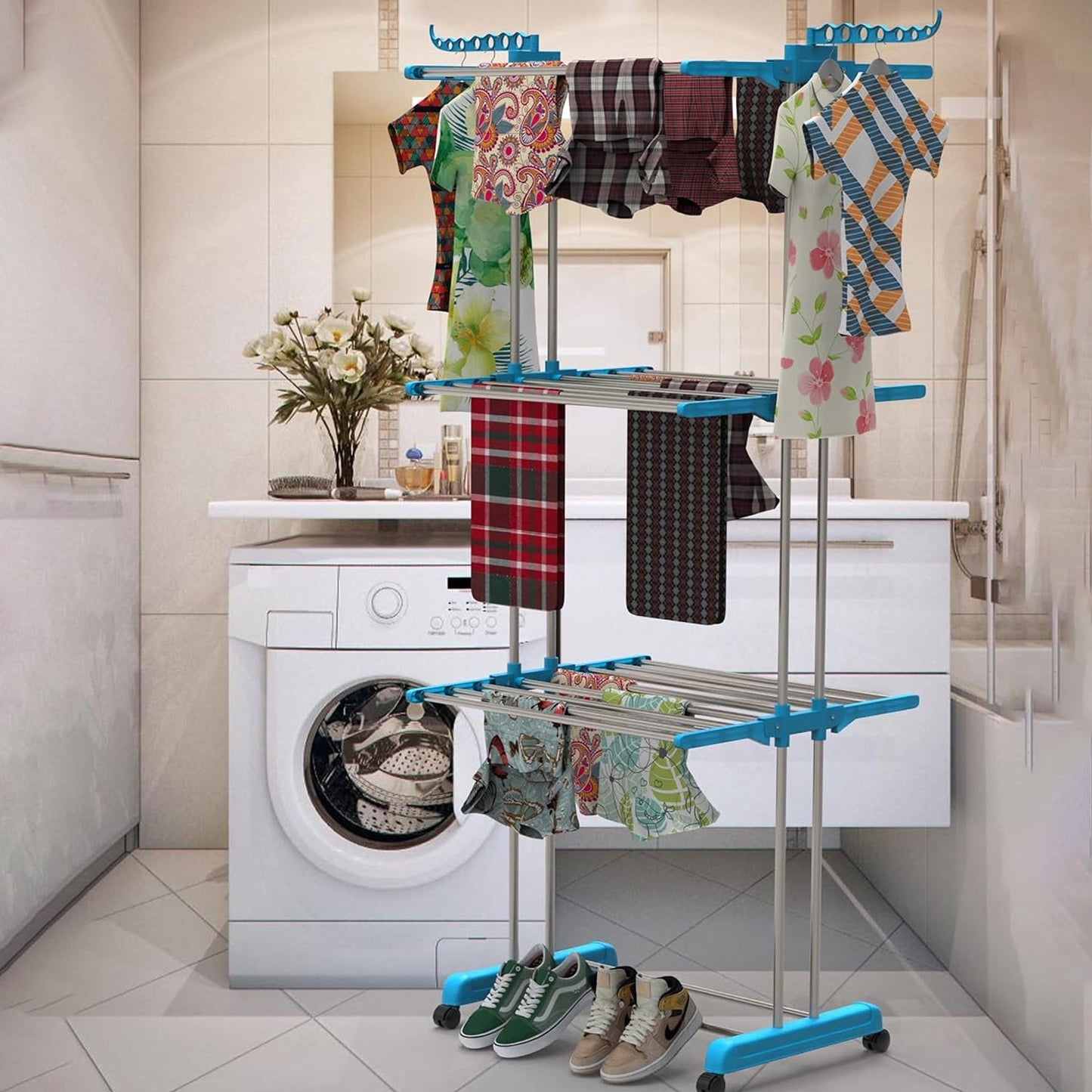 Space-Saving Cloth Drying Stand – Layer Steel