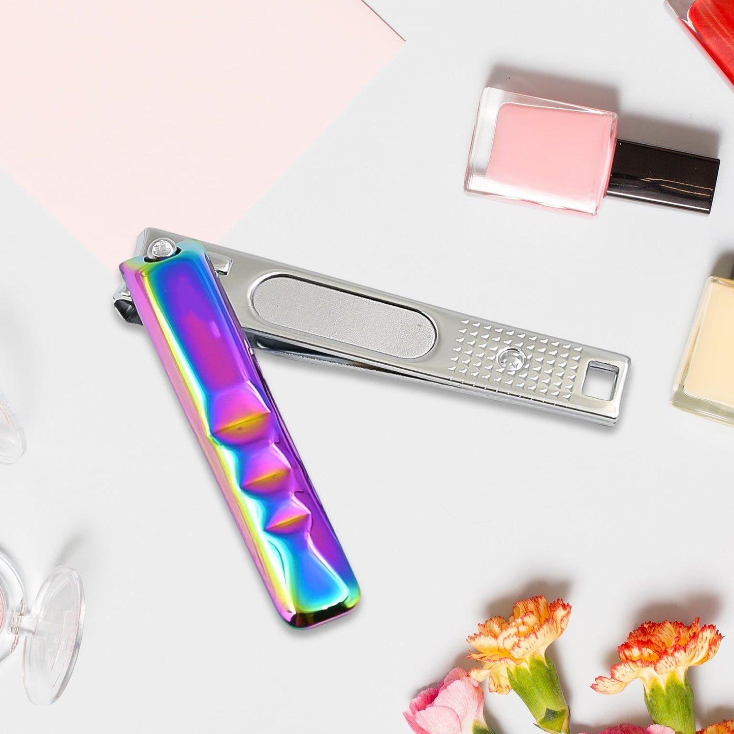 Folding Nail Clippers – Assorted Design Stainless Steel with File | AuriGlam