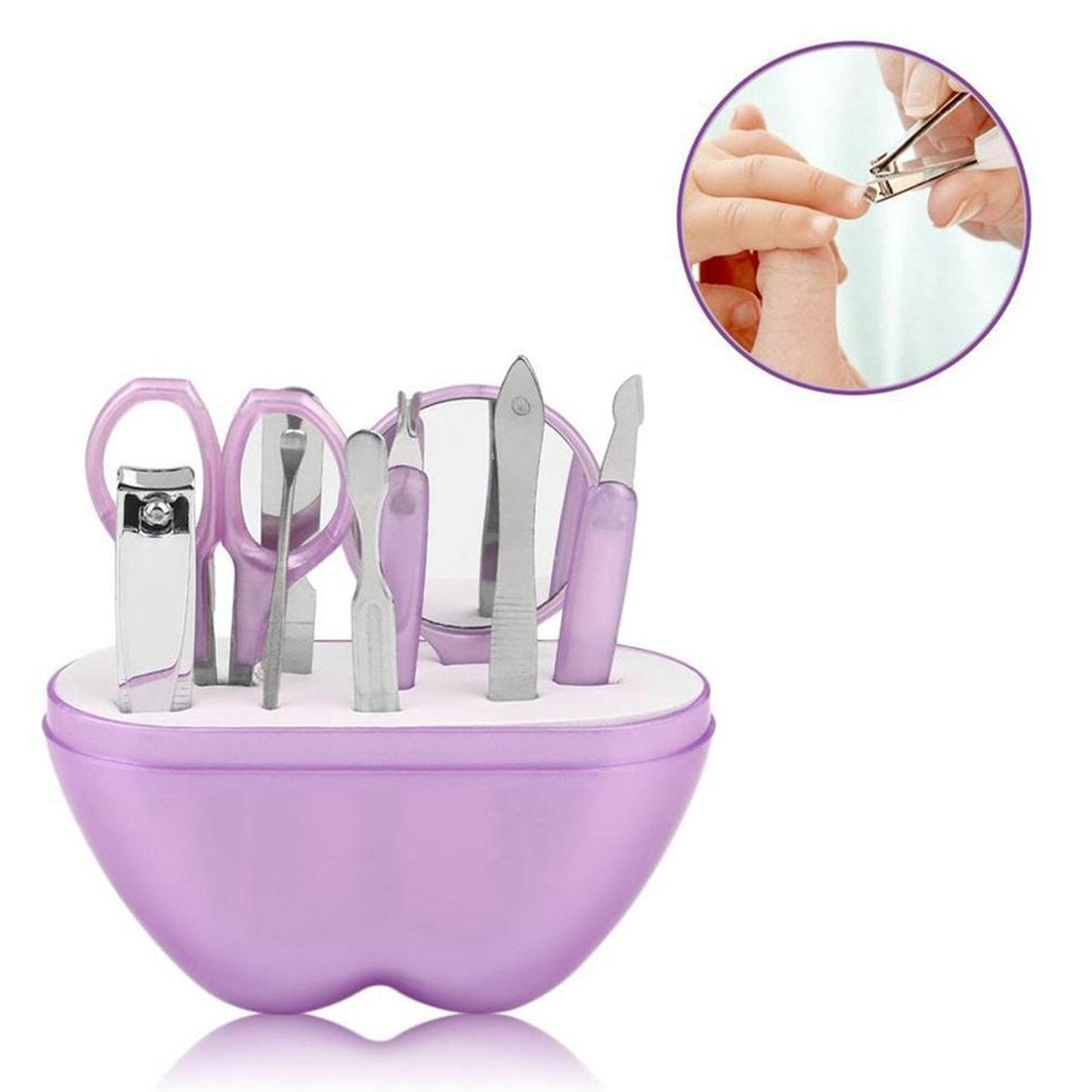 Apple Shape Manicure Set – 8-in-1 Stainless Steel Kit | Indo Glow