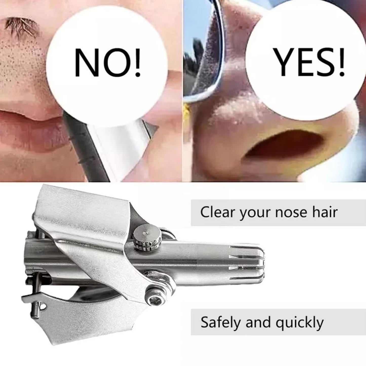 Nose Hair Clipper – Stainless Steel Manual Trimmer | Calm & Curl