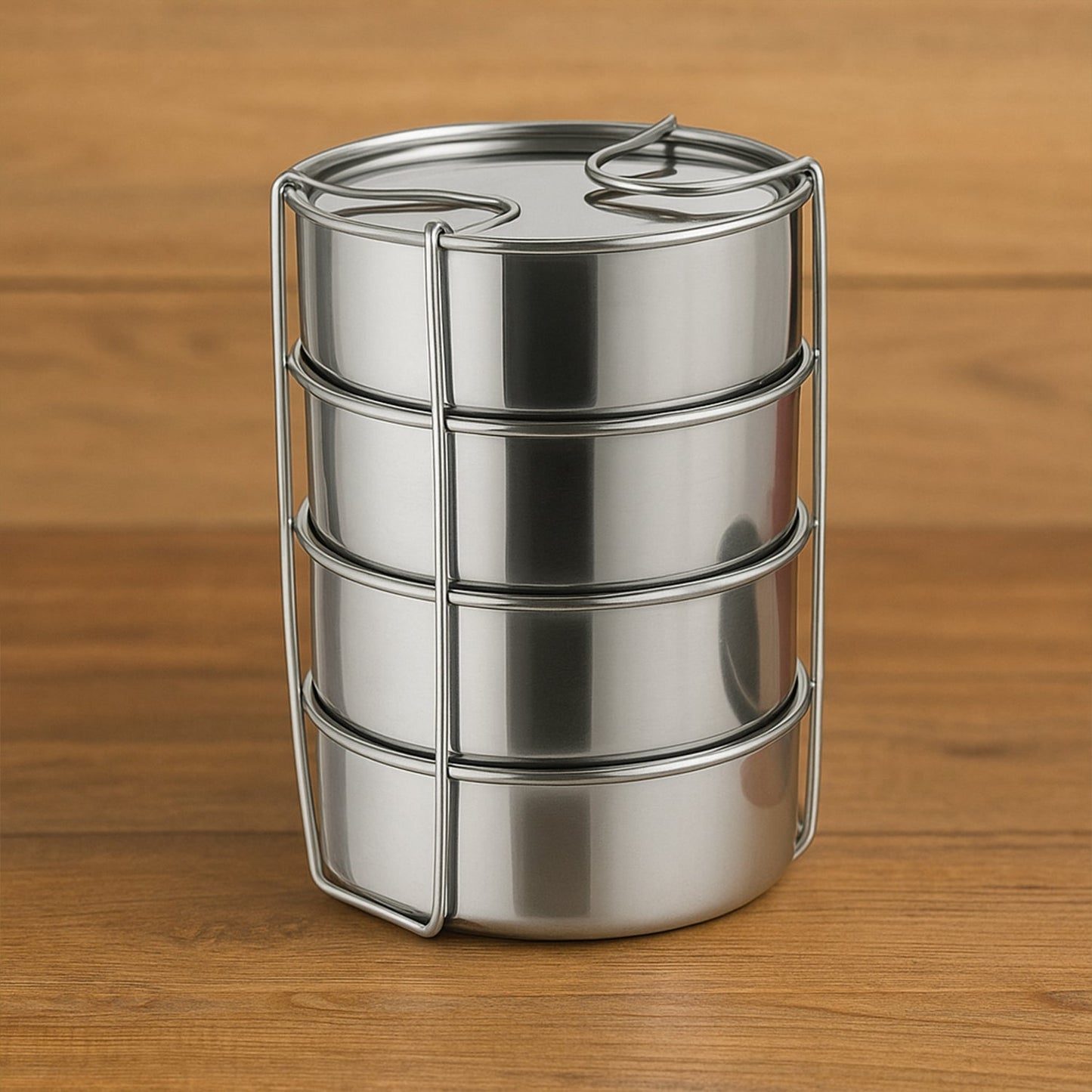 Nekza insulated tiffin with various food items inside, ready for a meal.