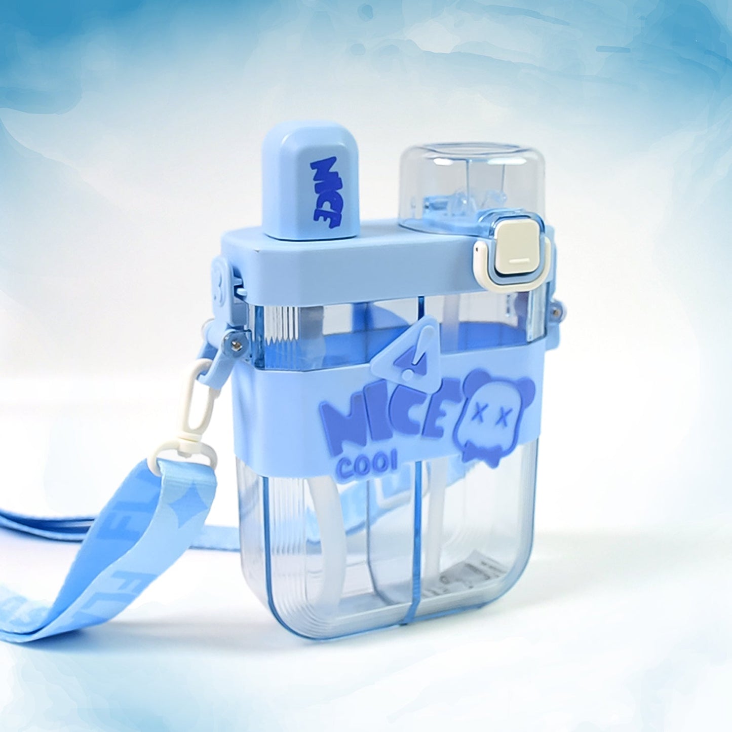 Stay Hydrated Kids Water Bottle with Dual Compartments – Straw