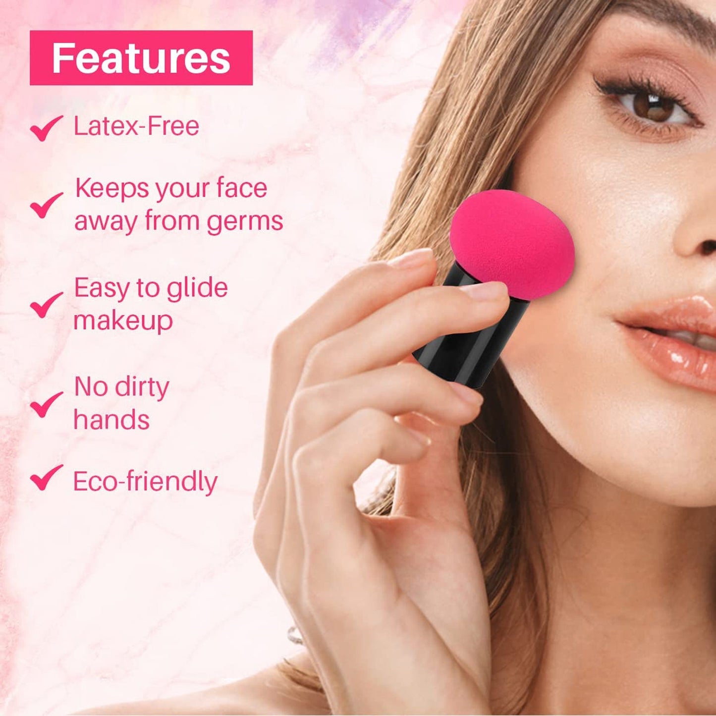 Makeup Sponge Puff with Handle – Ergonomic & Flawless Blending