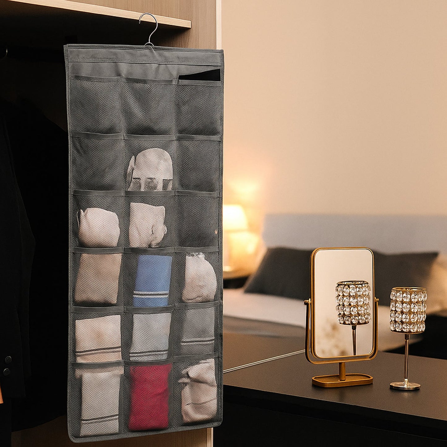Space-Saving Under Garment Organizer – Multi-Pocket Hanging