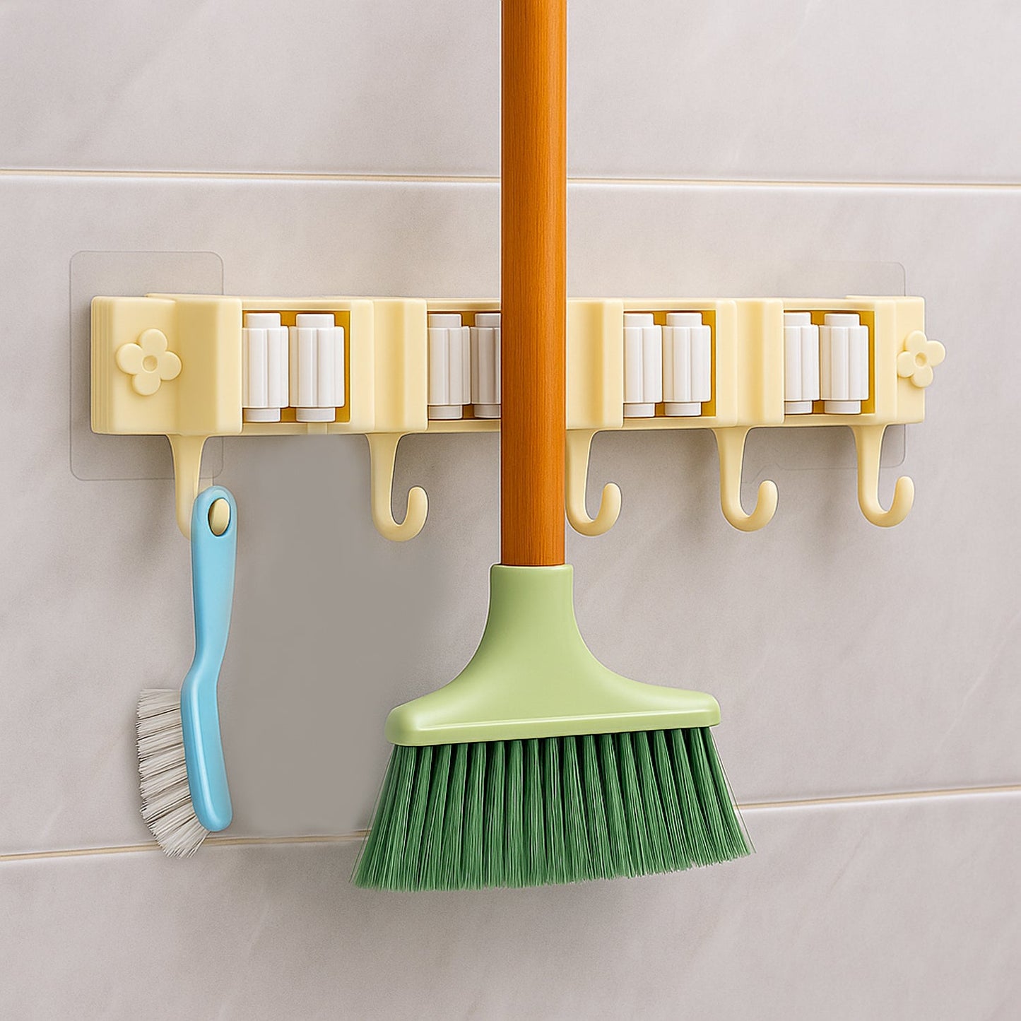 Clutter-Free Storage Broom & Mop Holder – Self-Adhesive