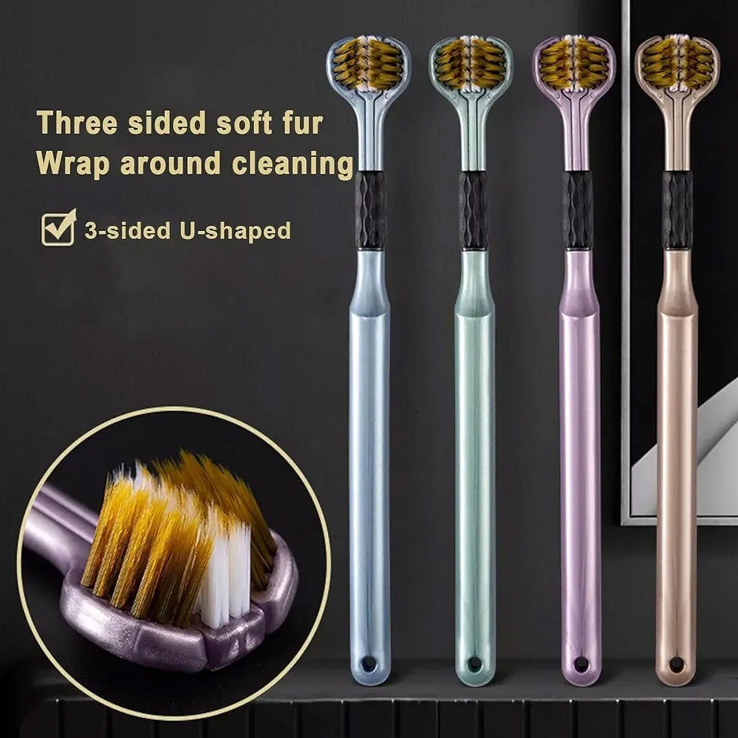3-Sided Toothbrush – Soft Bristle Set for Complete Oral Care | BrushedUp
