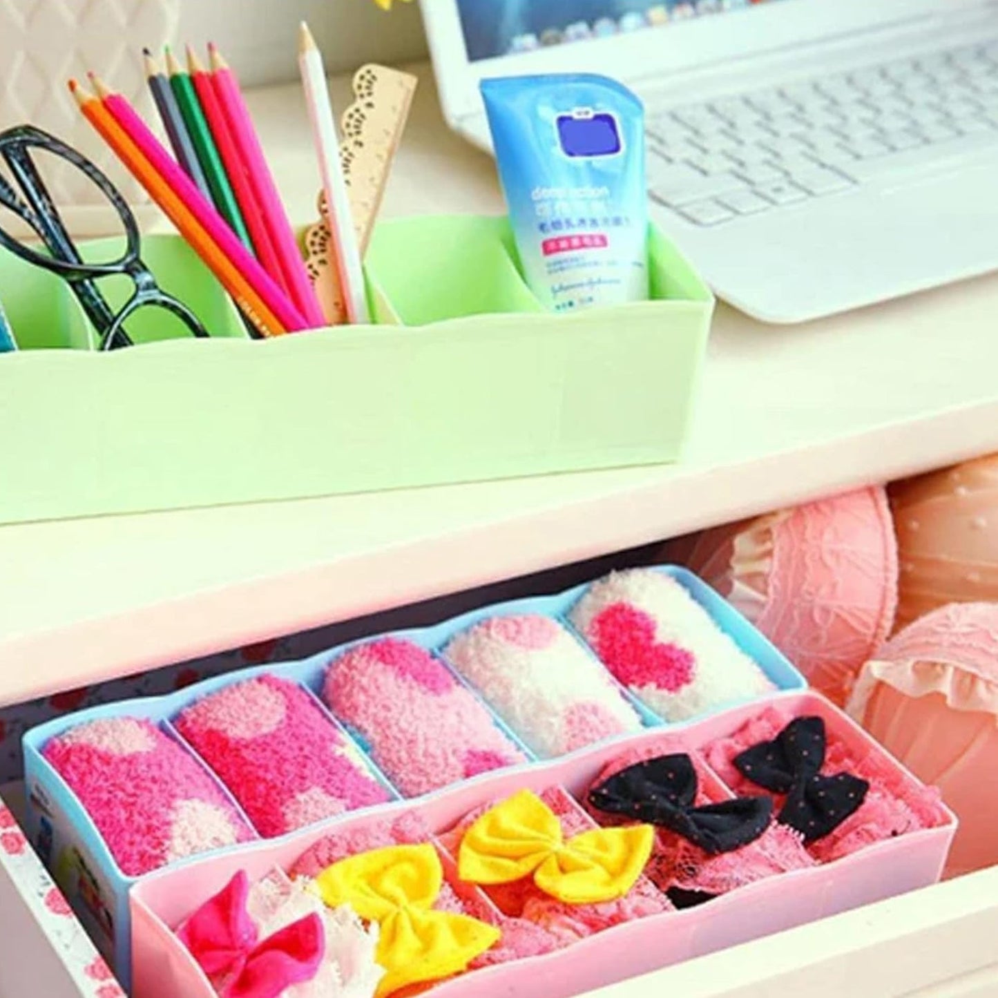 Stay Organized Drawer Organizer Box Set – Grid (4-Piece)