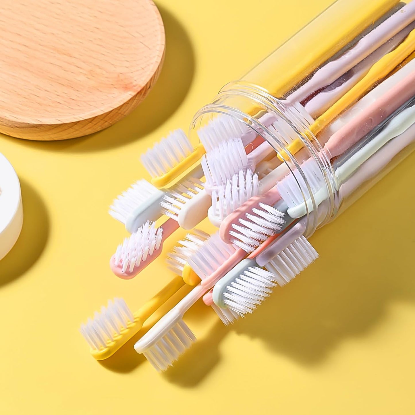 Soft Plastic Toothbrush Set – 20 Pcs with Travel Box | BrushedUp