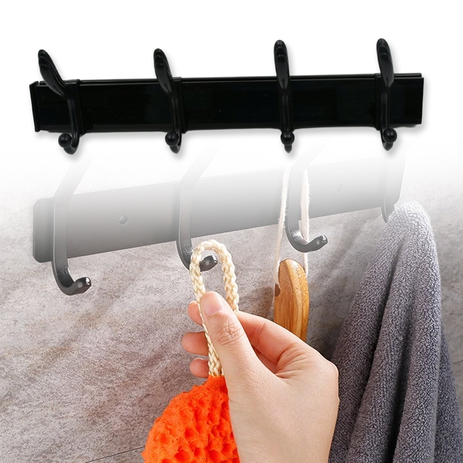 Wall Mount Coat Hanger – Hooks, Damage-Free Eco Adhesive - main product view