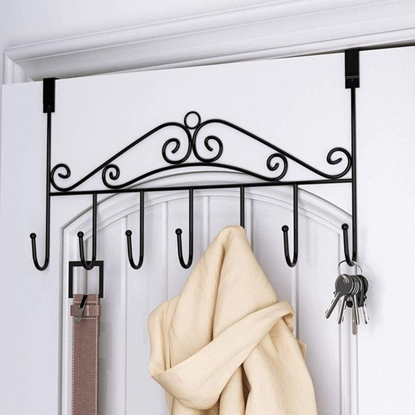 Clutter-Free Storage Over Door Hanger Rack – Hooks Metal