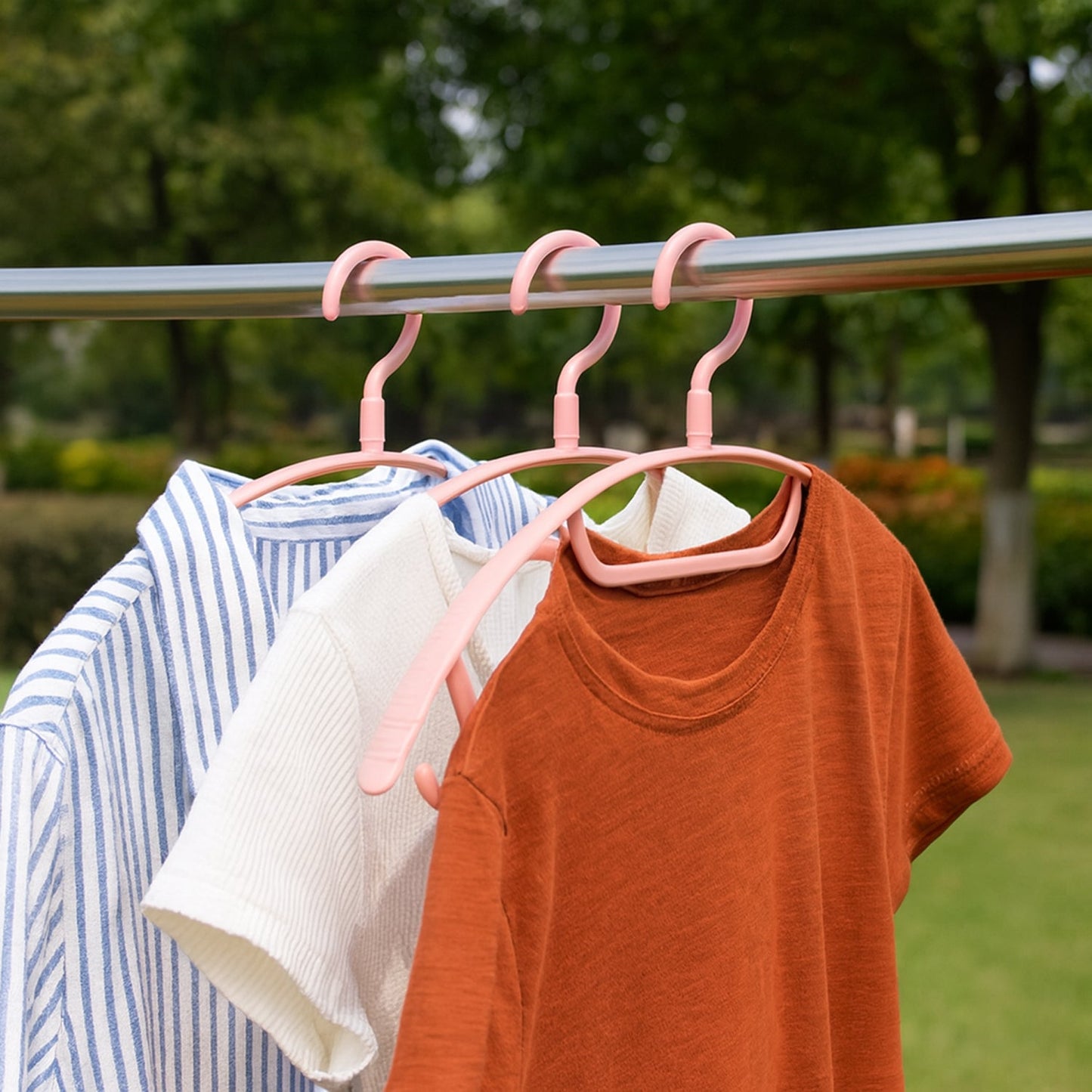 Ergonomic Plastic Cloth Hangers – Set of 6 Durable Wardrobe