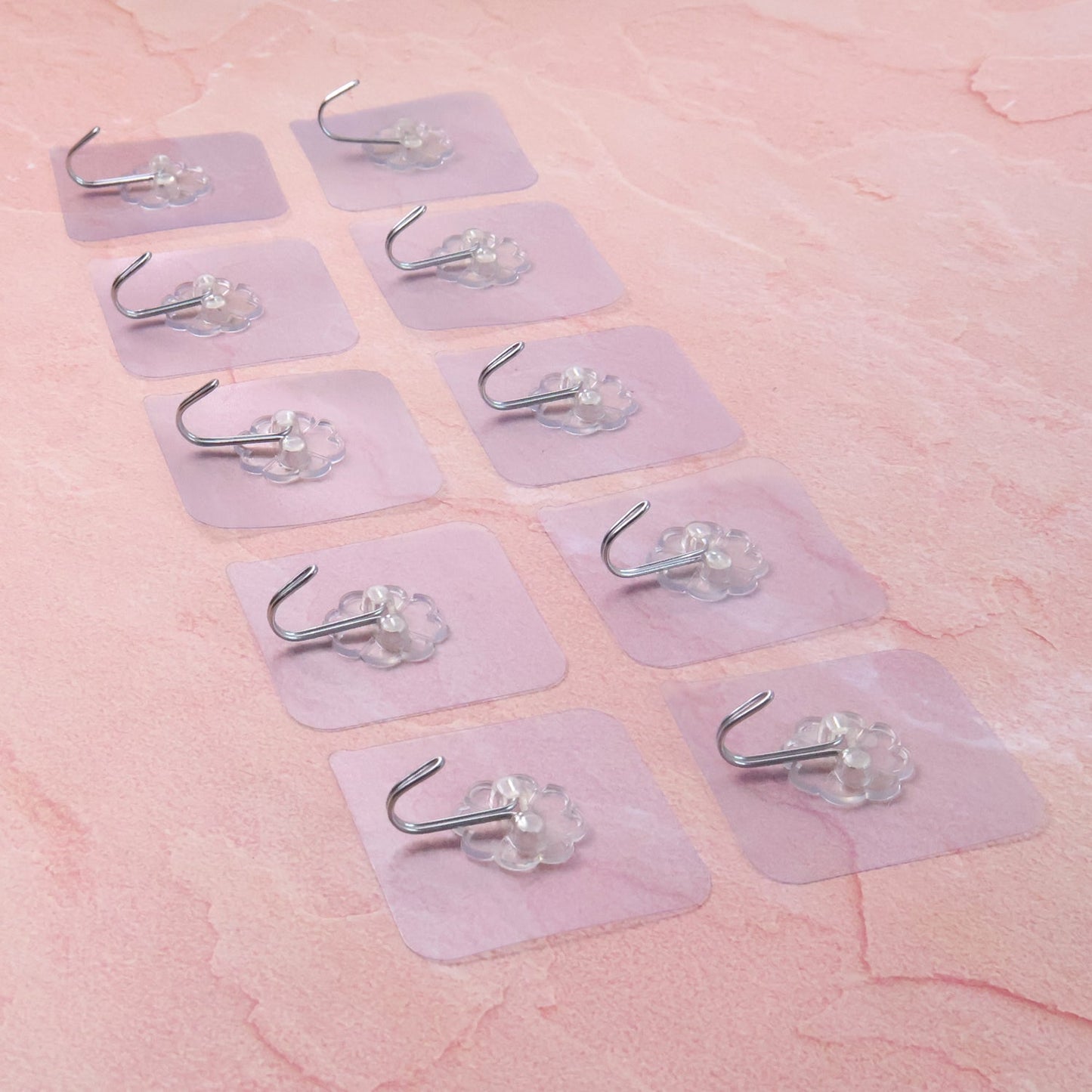 Heavy-Duty Adhesive Wall Hooks – Pc Transparent Set