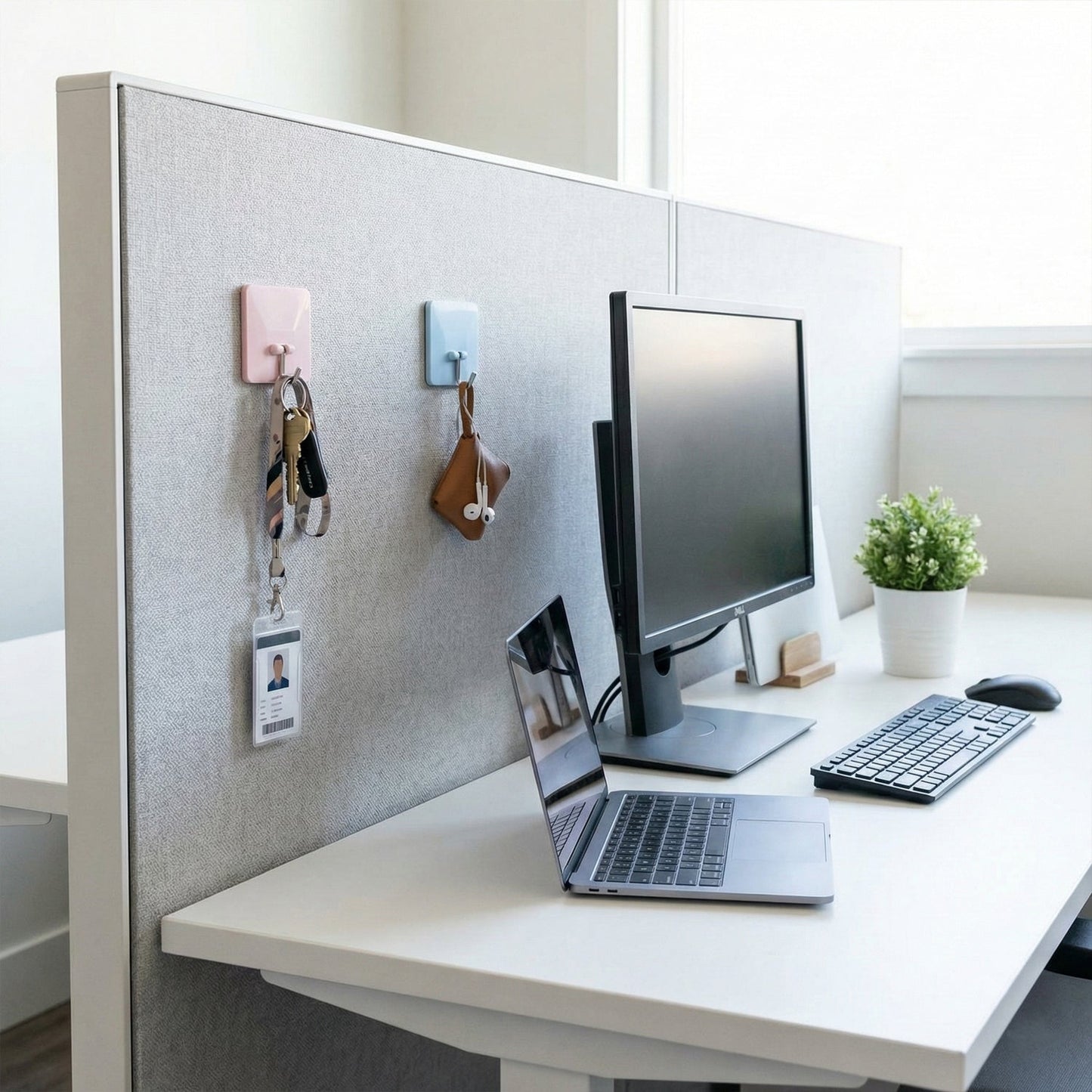 Heavy-Duty Self-Adhesive Wall Utility Hooks – Square (2 Pc)